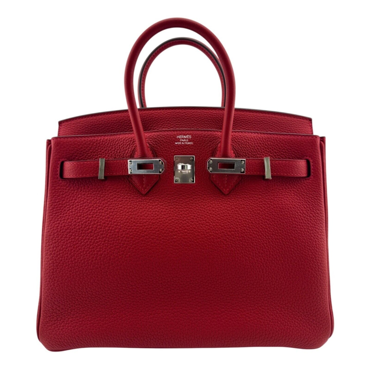 Hermes Birkin 25 Verso Rouge Casaque Rouge H Togo Leather Palladium Hardware