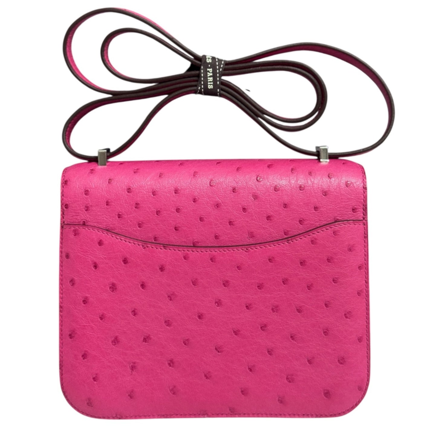 HERMES Constance 18 Mini Rose Tyrien Pink Ostrich Leather Palladium Hardware