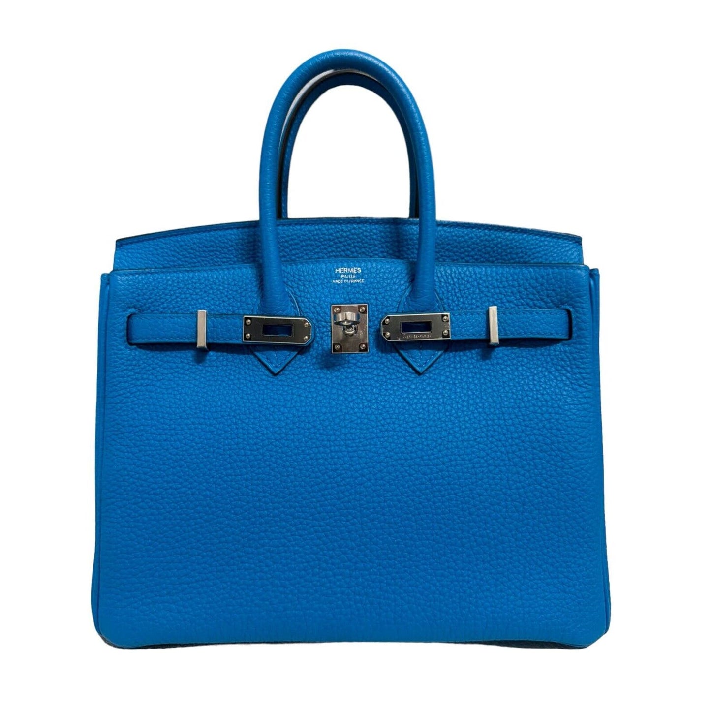 Hermes Birkin 25 Blue Zanzibar Togo Leather PalladiumHardware Handbag Bag