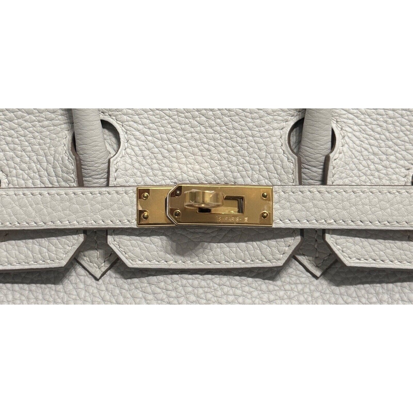 Hermes Birkin 25 Gris Pale Gray Grey Togo Leather Gold Hardware Handbag NEW