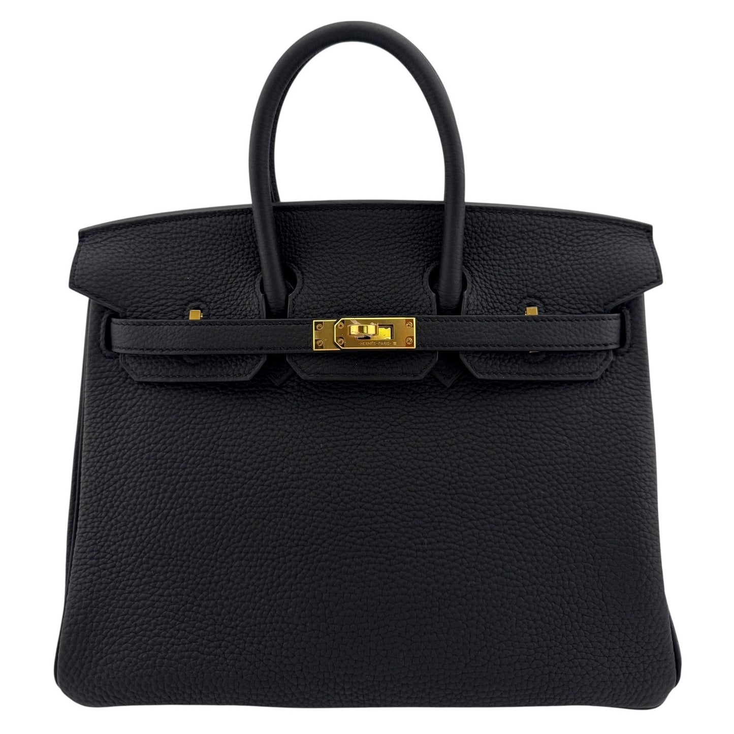 Hermes Birkin 25 Black Noir Togo Leather Gold Hardware Handbag