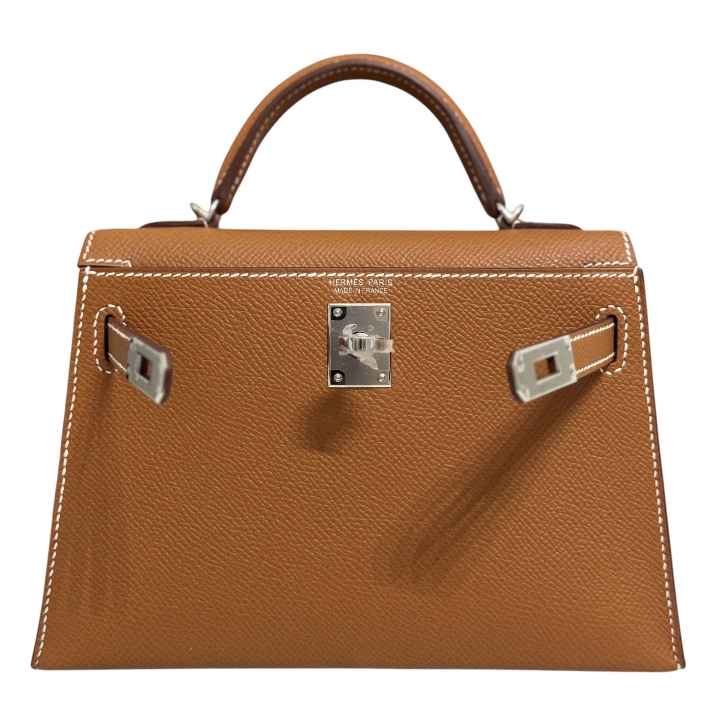 Hermes Kelly Mini 20 Gold Tan Epsom Leather Palladium Hardware NEW