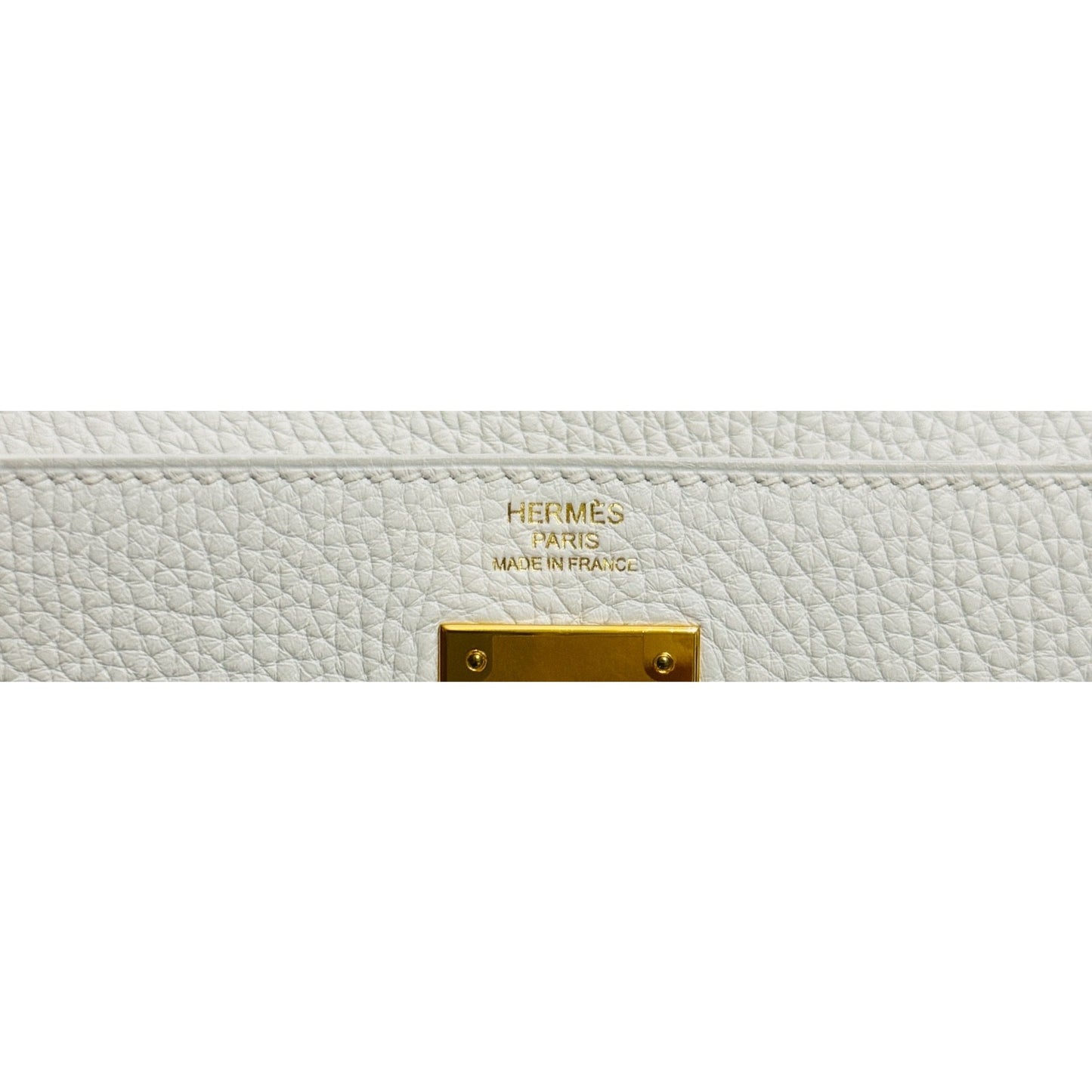 Hermes Kelly 28 White Blanc Togo Leather Gold Hardware RARE