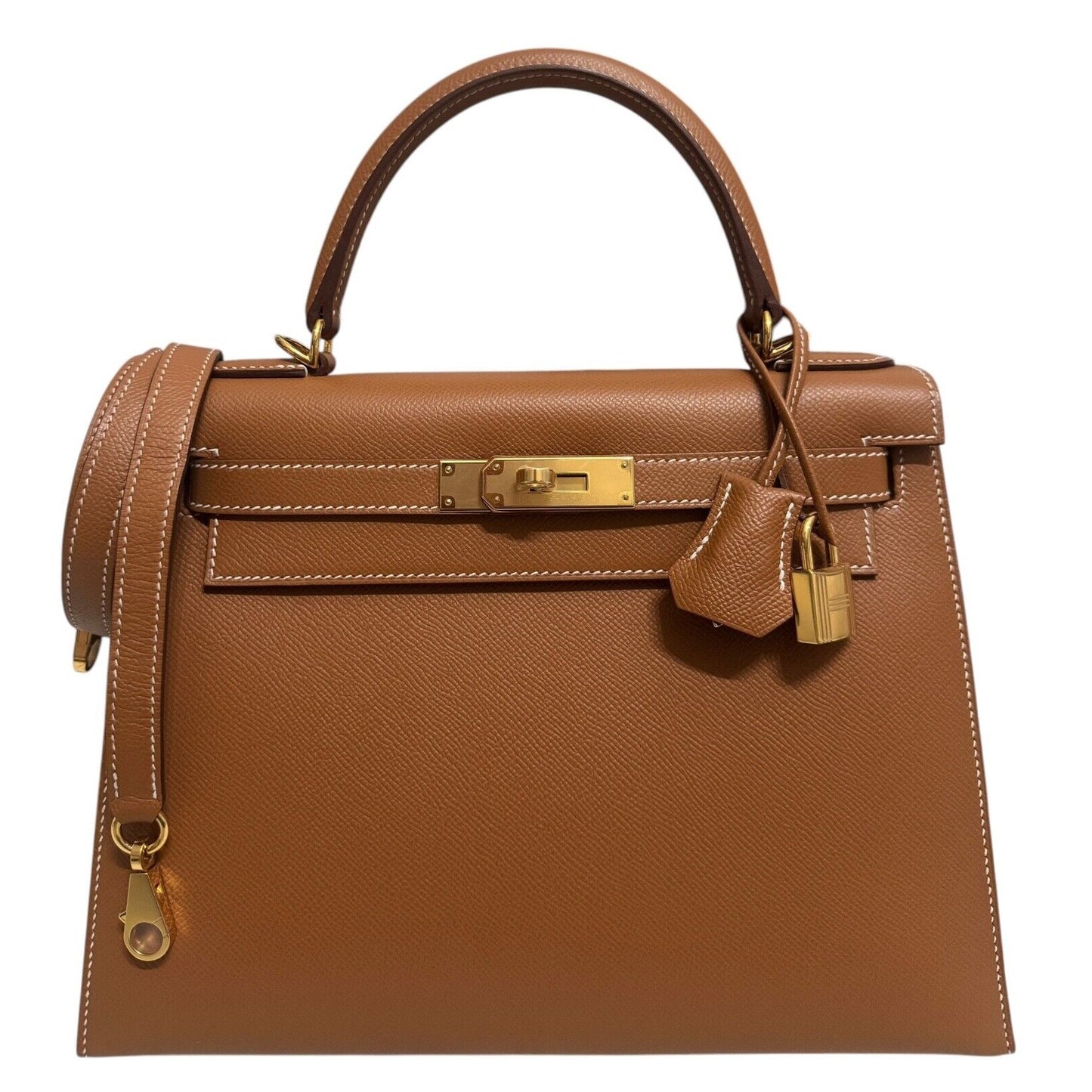 Hermes Kelly 28 Sellier Gold Tan Epsom Leather Gold Hardware