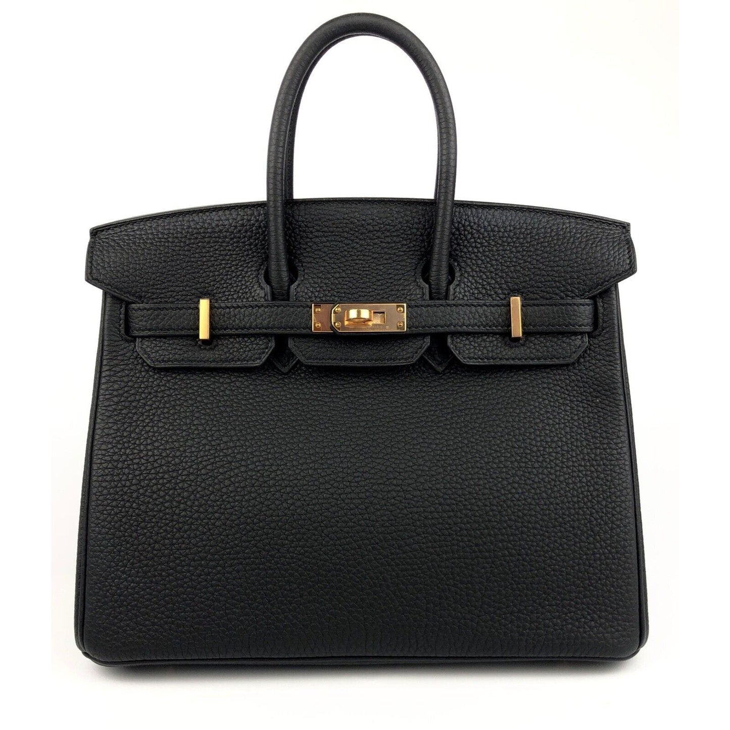Hermes Birkin 25 Black Noir Togo Leather Rose Gold Hardware