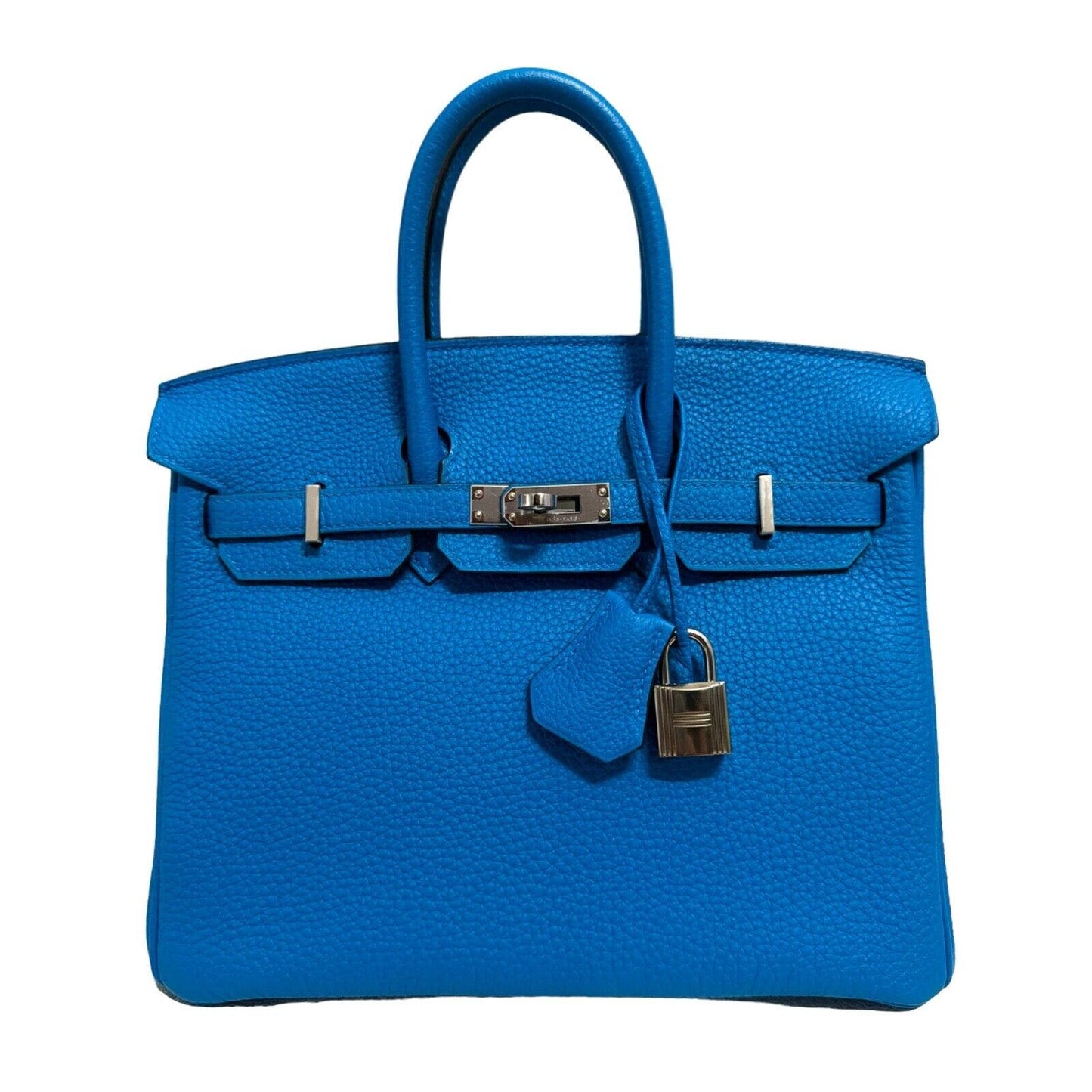 Hermes Birkin 25 Blue Zanzibar Togo Leather PalladiumHardware Handbag Bag