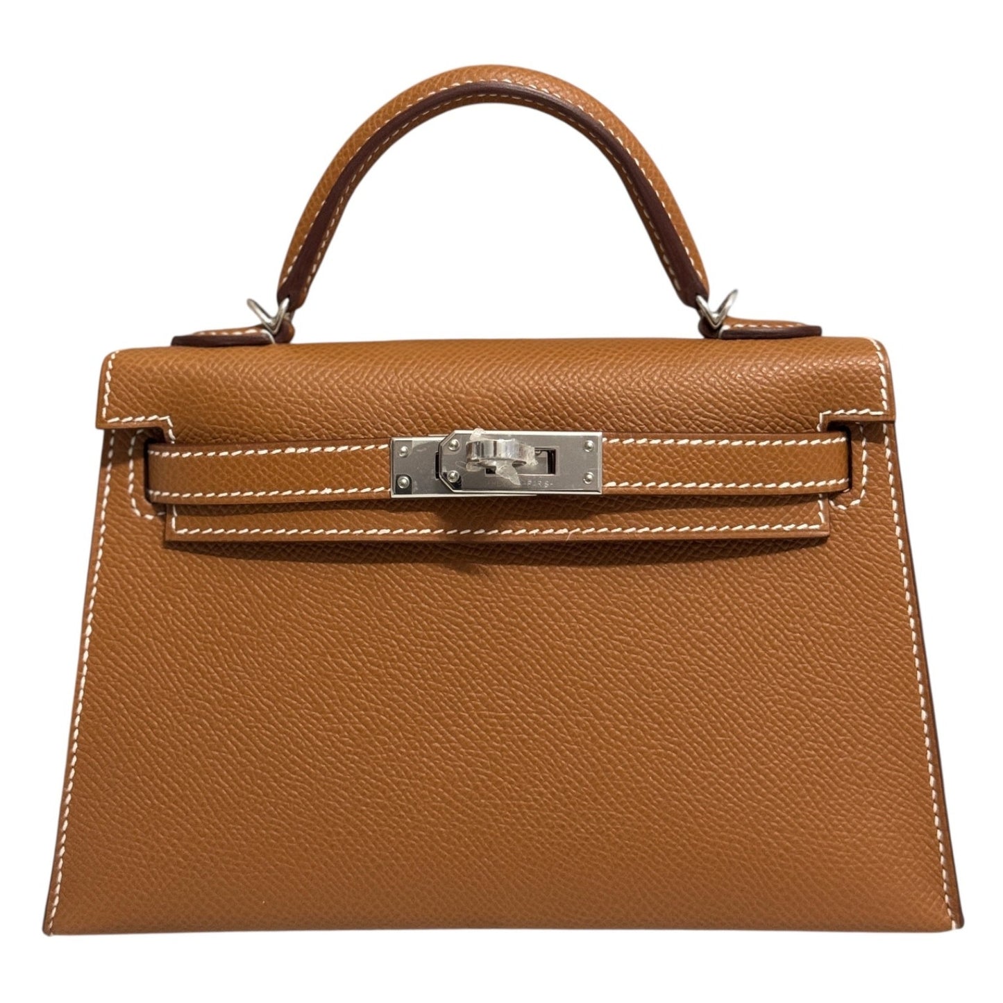 Hermes Kelly Mini 20 Gold Tan Epsom Leather Palladium Hardware NEW