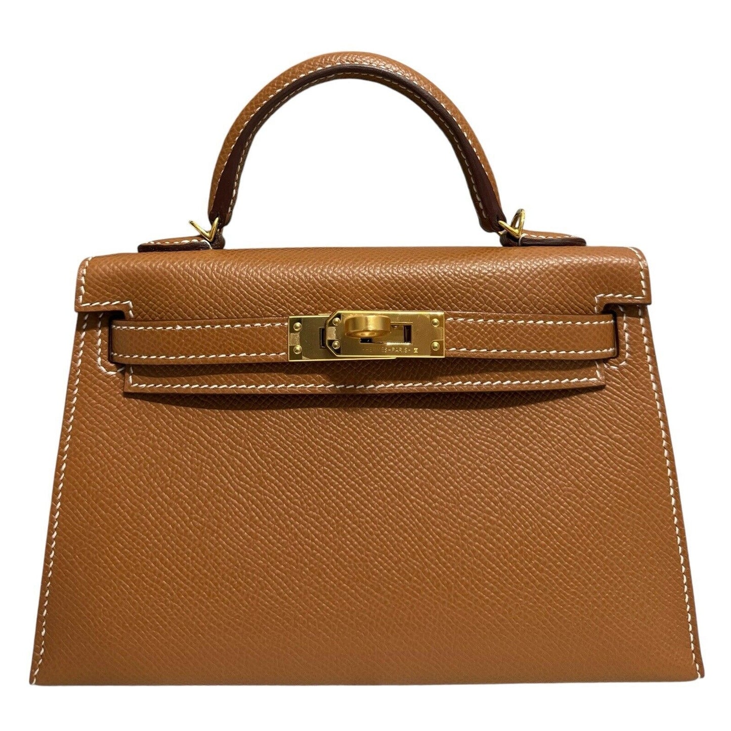 Hermes Kelly Mini 20 Gold Tan Epsom Leather Gold Hardware