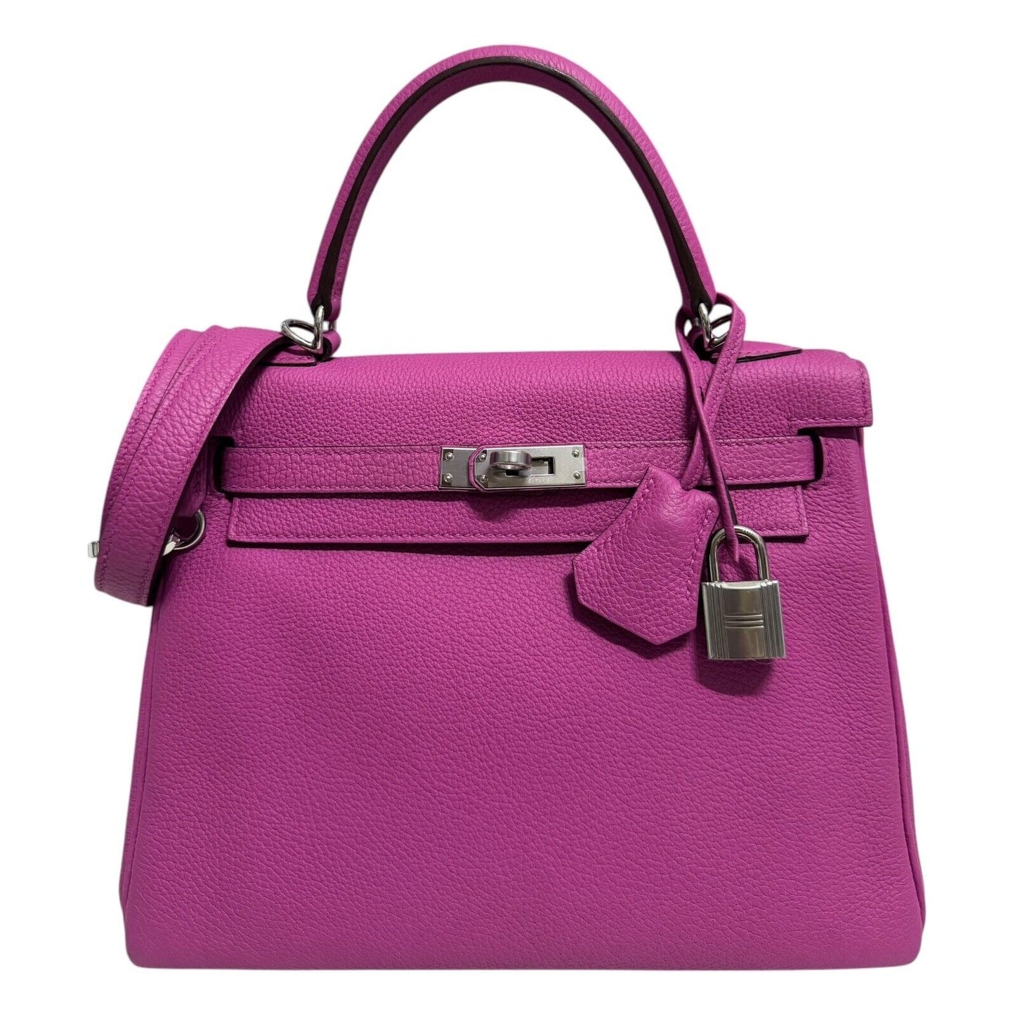 Hermes Kelly 25 Magnolia Pink Purple Togo Palladium Hardware