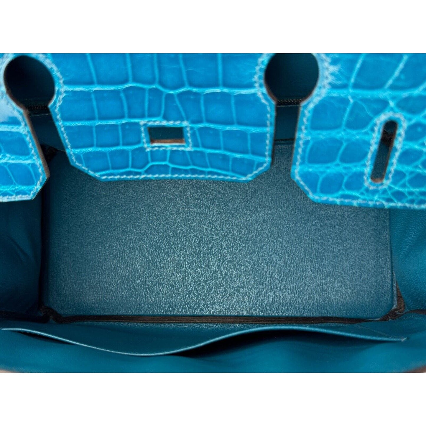 Hermes Birkin 30 Blue Izmir Crocodile Leather Gold Hardware RARE