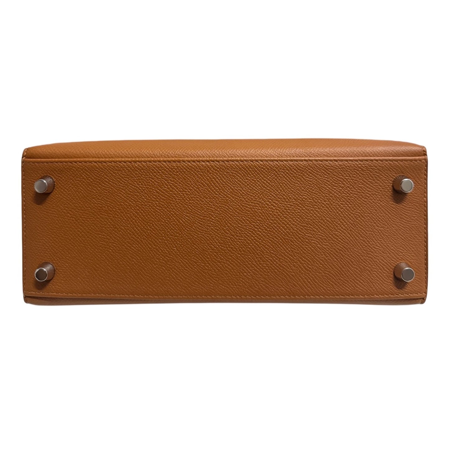 Hermes Kelly 25 Sellier Verso Gold Tan Jaune Ambre Epsom Leather Palladium HWR