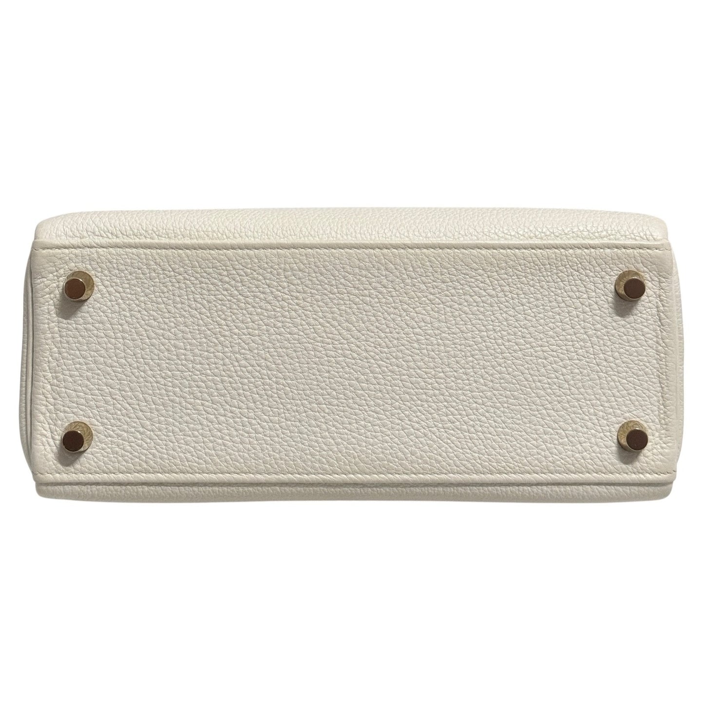 Hermes Kelly 25 Mushroom White Togo Leather Gold Hardware