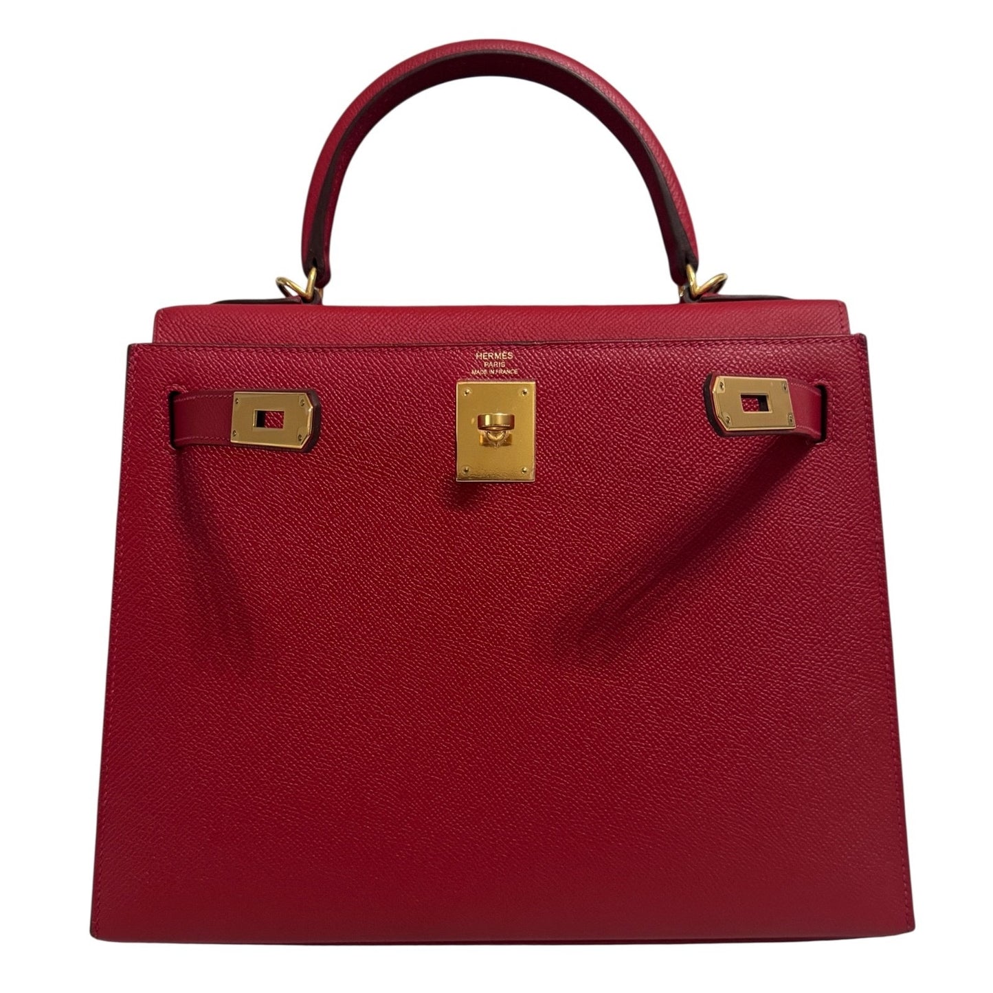 Hermes Kelly 28 Sellier Rouge Casaque Red Epsom Leather Gold Hardware