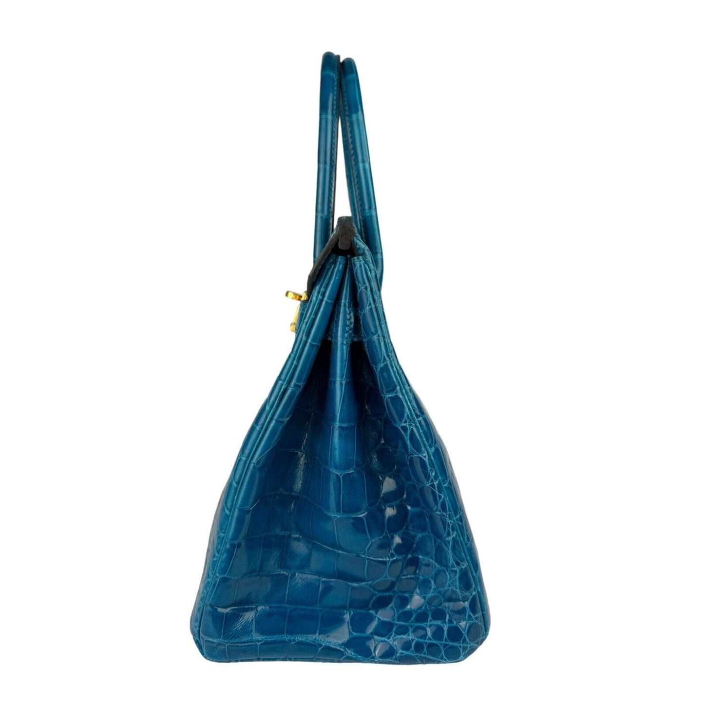 Hermes Birkin 30 Blue Izmir Crocodile Leather Gold Hardware RARE