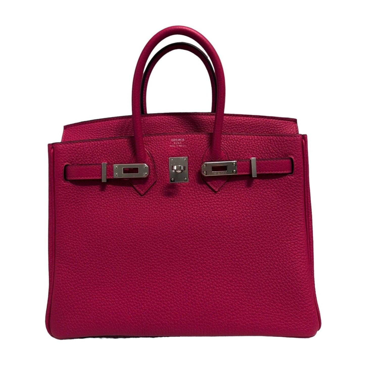 Hermes Birkin 25 Framboise Pink Red Togo Handbag Palladium Hardware 2022