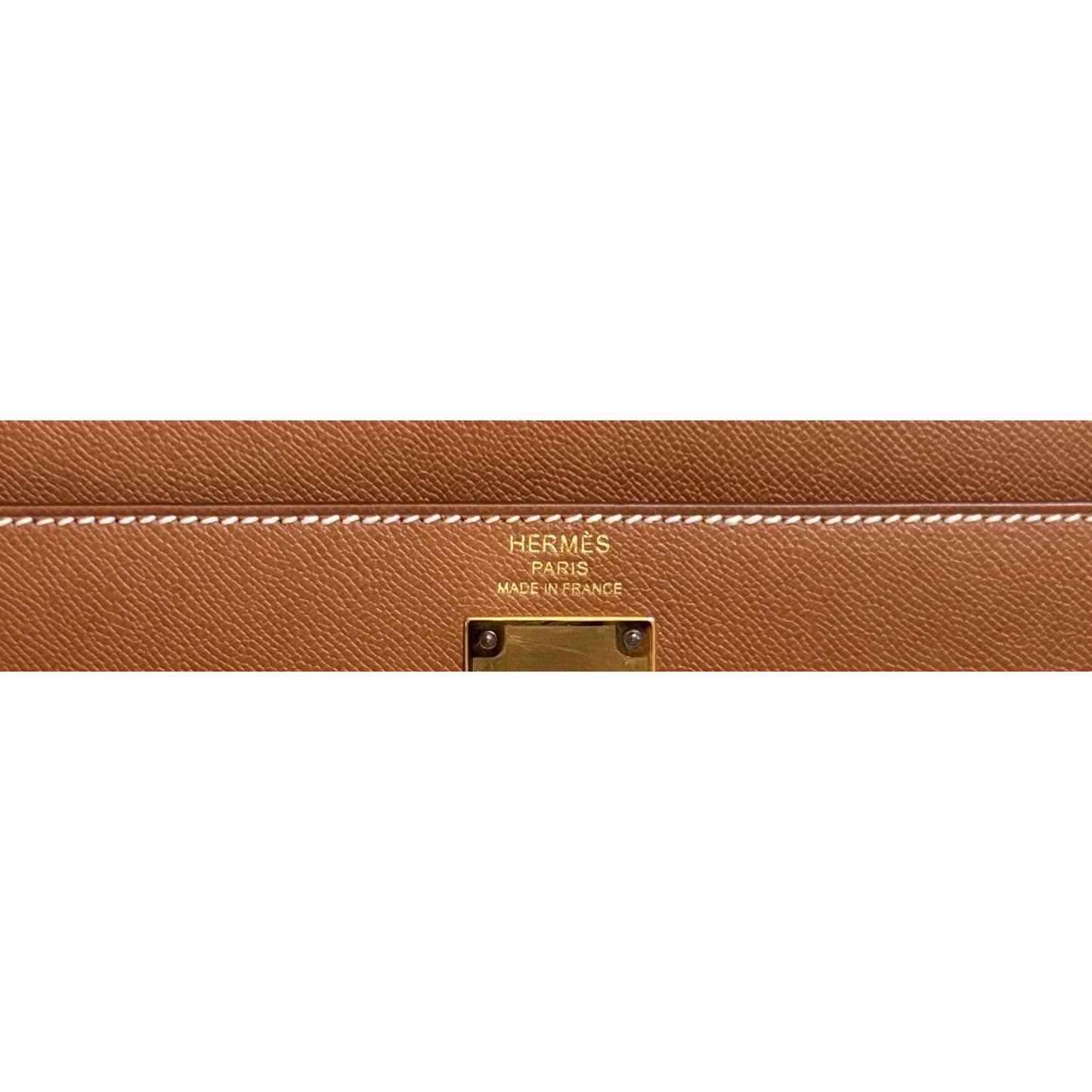 Hermès Kelly Elan Gold Madame Leather Gold Hardware Clutch Shoulder Bag
