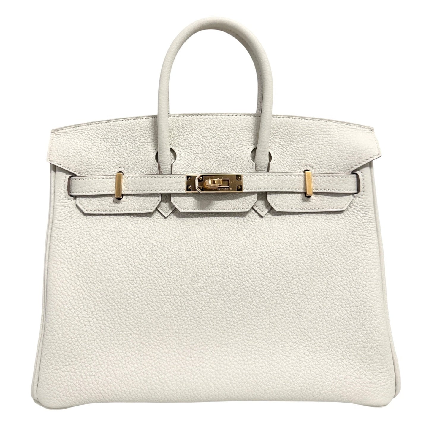 Hermes Birkin 25 Mushroom White Gray Togo Leather Gold Hardware