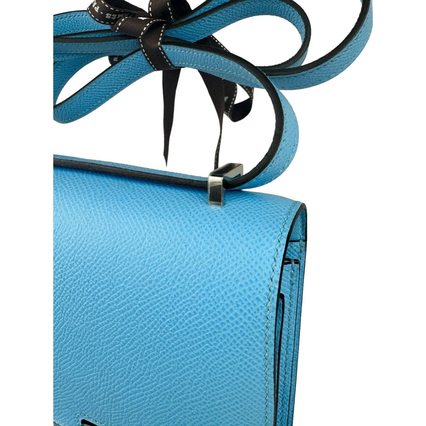 HERMES Constance 18 Mini Blue Celeste Epsom Leather Palladium Hardware 2022