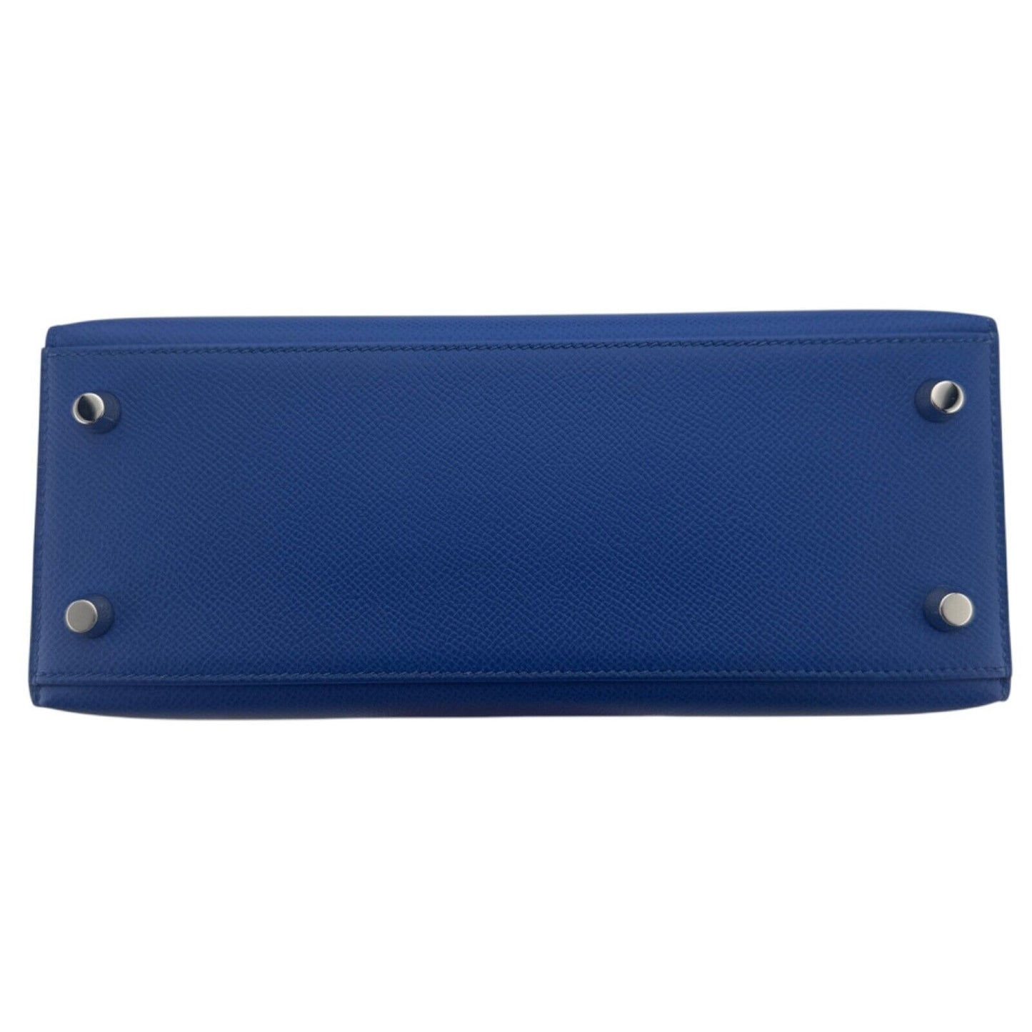 Hermes Kelly 25 Sellier Blue Bleu France Epsom Leather Palladium Hardware