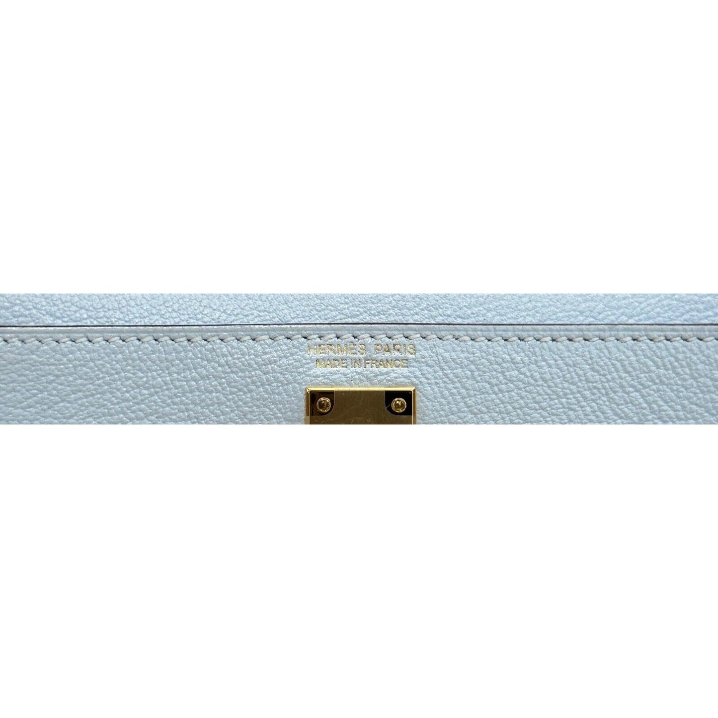 Hermes Kelly Mini 20 Bleu Blue Brume Baby Blue Chèvre Leather Gold Hardware RARE