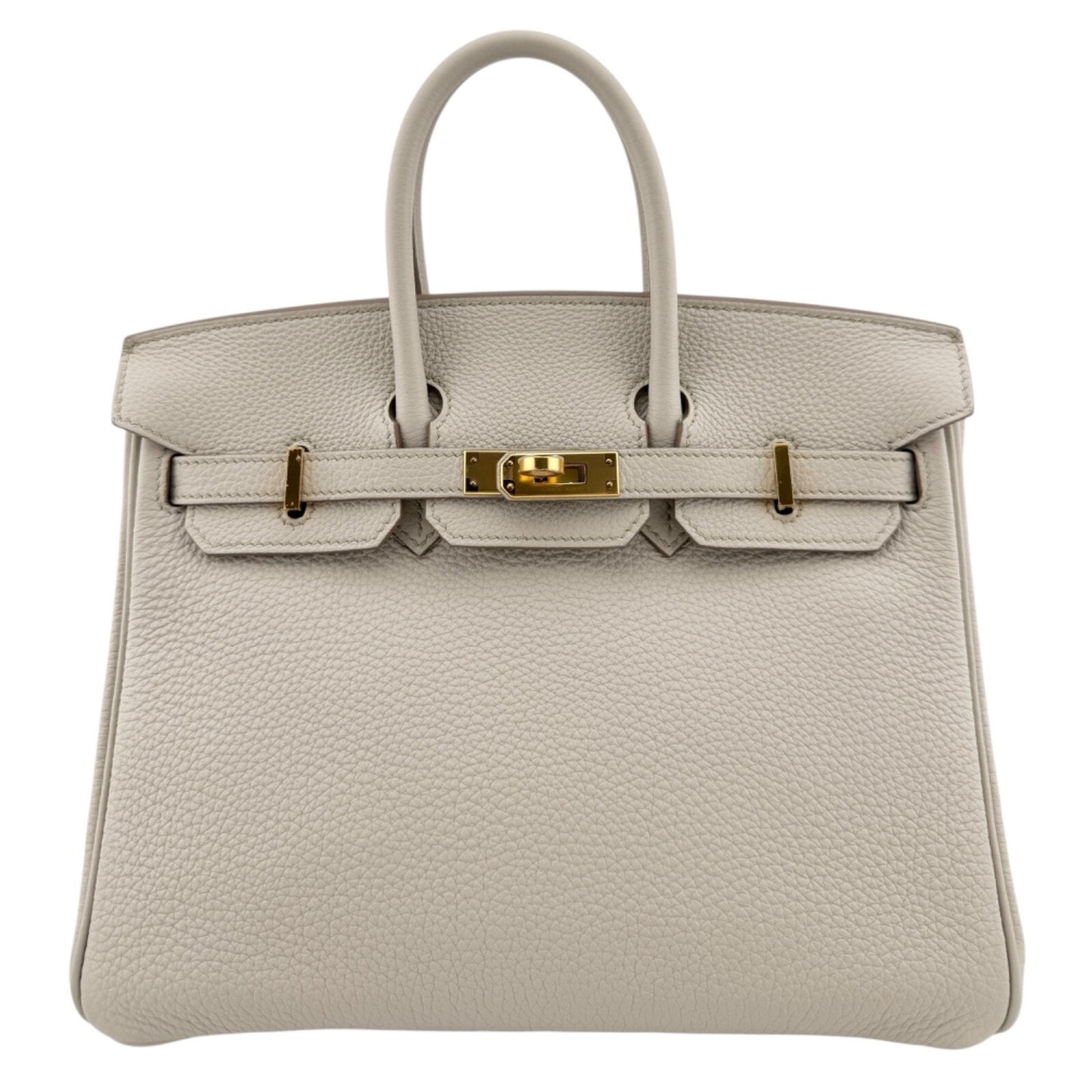 Hermes Birkin 25 Beton Beige Togo Leather Gold Hardware Handbag