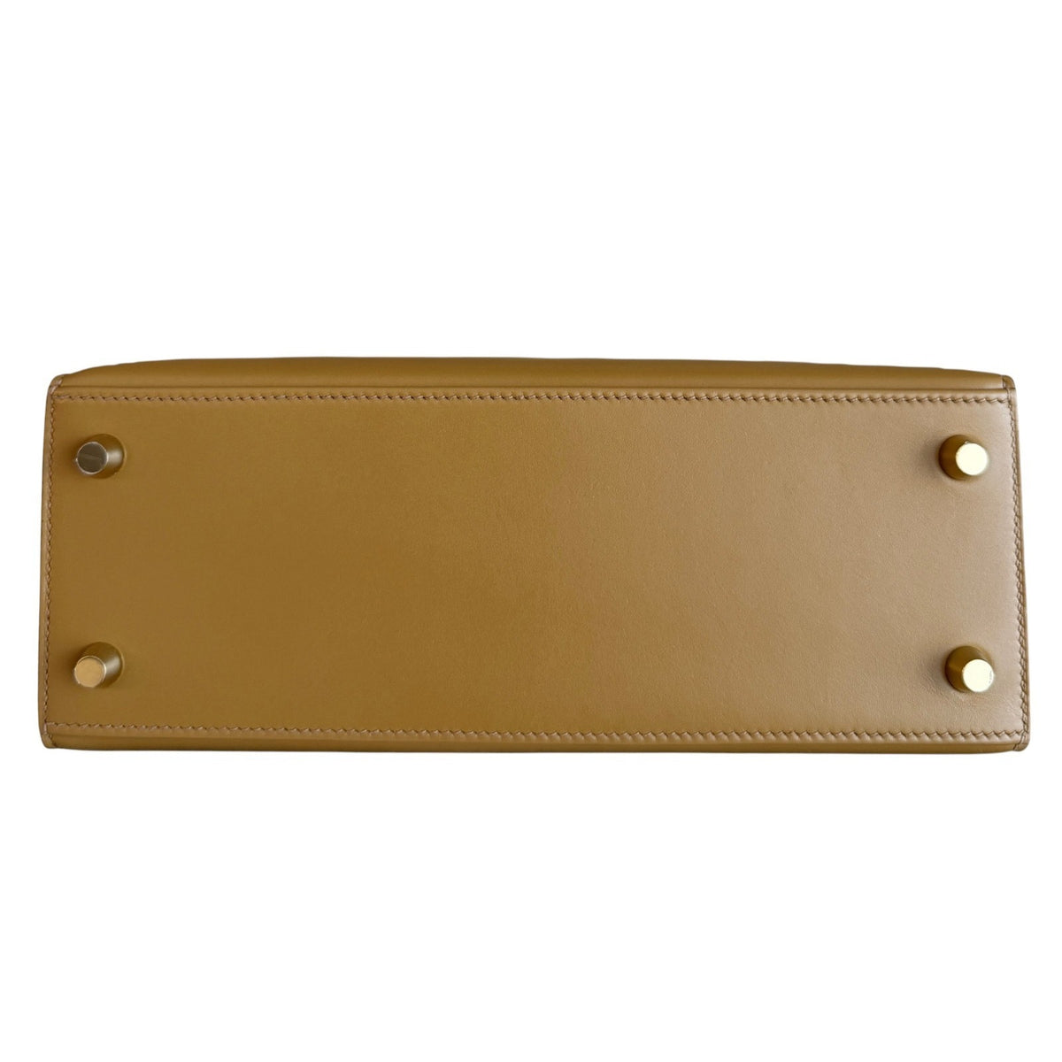 Hermes Kelly 25 Sellier Poussiere Tan Tadelakt Leather Gold Hardware RARE