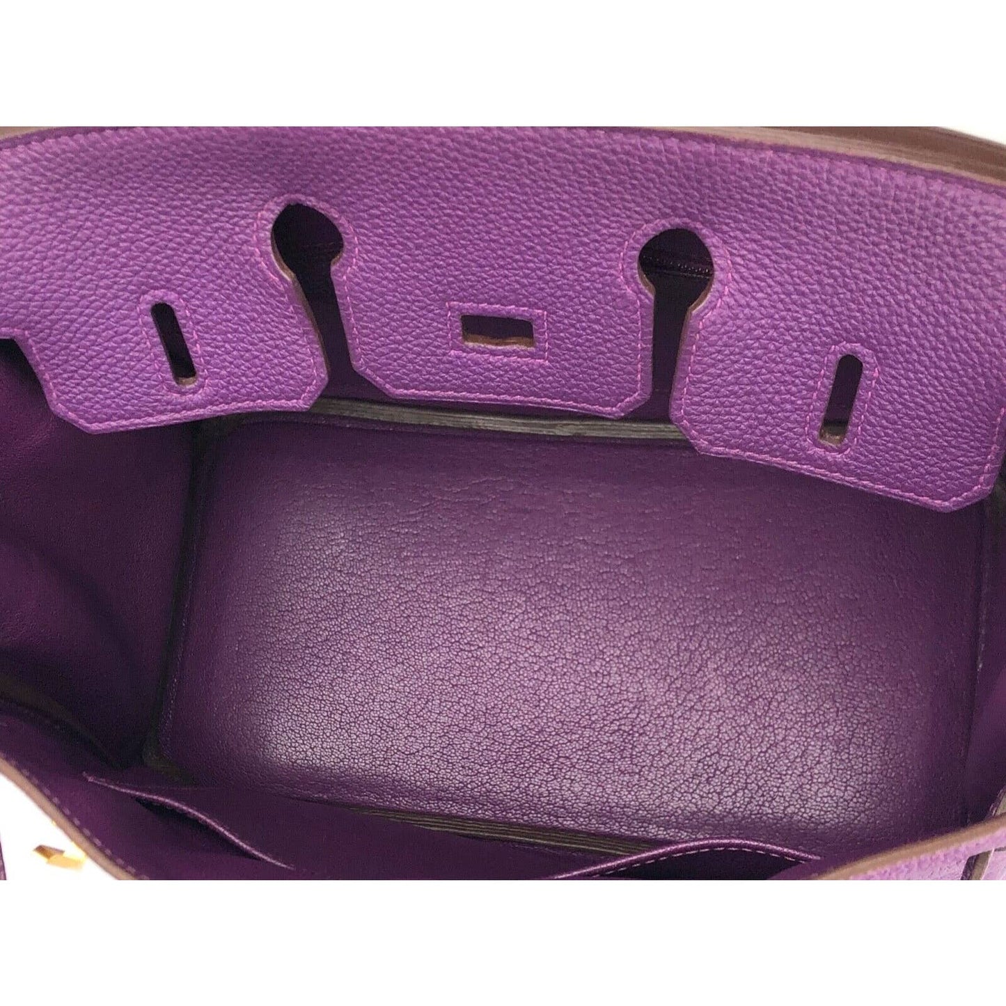 Hermes Birkin 25 Anemone Purple Togo Leather Gold Hardware Handbag Bag