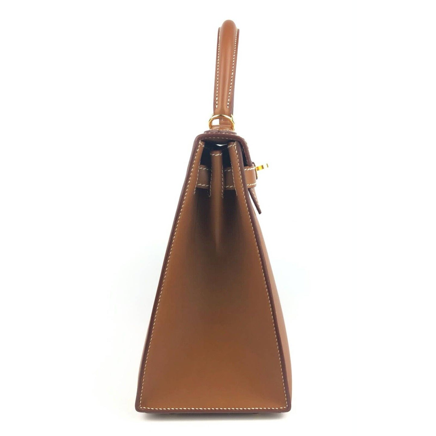 Hermes Kelly 28 Sellier Barenia Fauve Tan Leather Gold Hardware