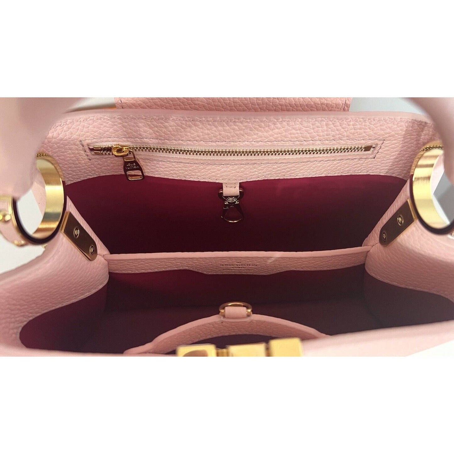 New Limited Edition Louis VUITTON Capucines pm Pink Leather Hand Shoulder Bag
