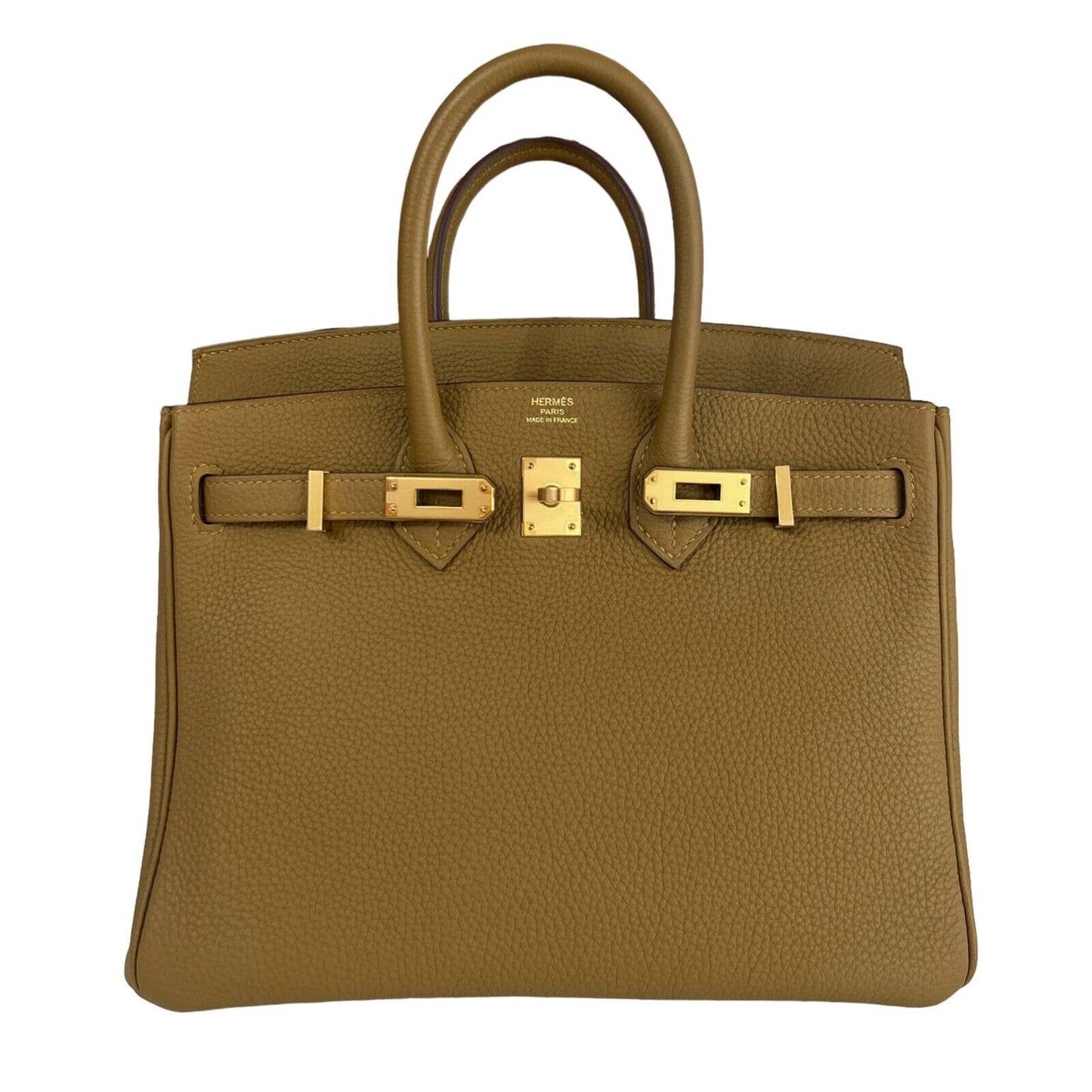 Hermes Birkin 25 Bronze Dore Togo Leather Gold Hardware Handbag