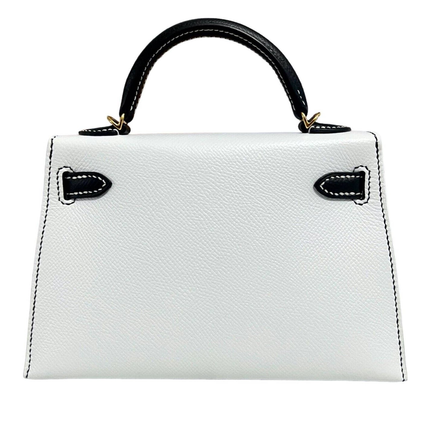 Hermes Kelly Mini 20 Special Order "Panda" Black White Epsom Leather Gold Hardware