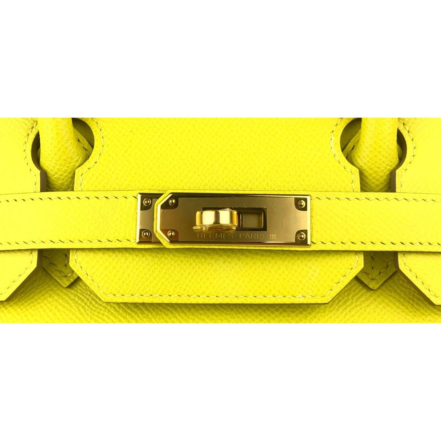Hermes Birkin 30 Lime Yellow Epsom Leather Gold Hardware Bag Handbag