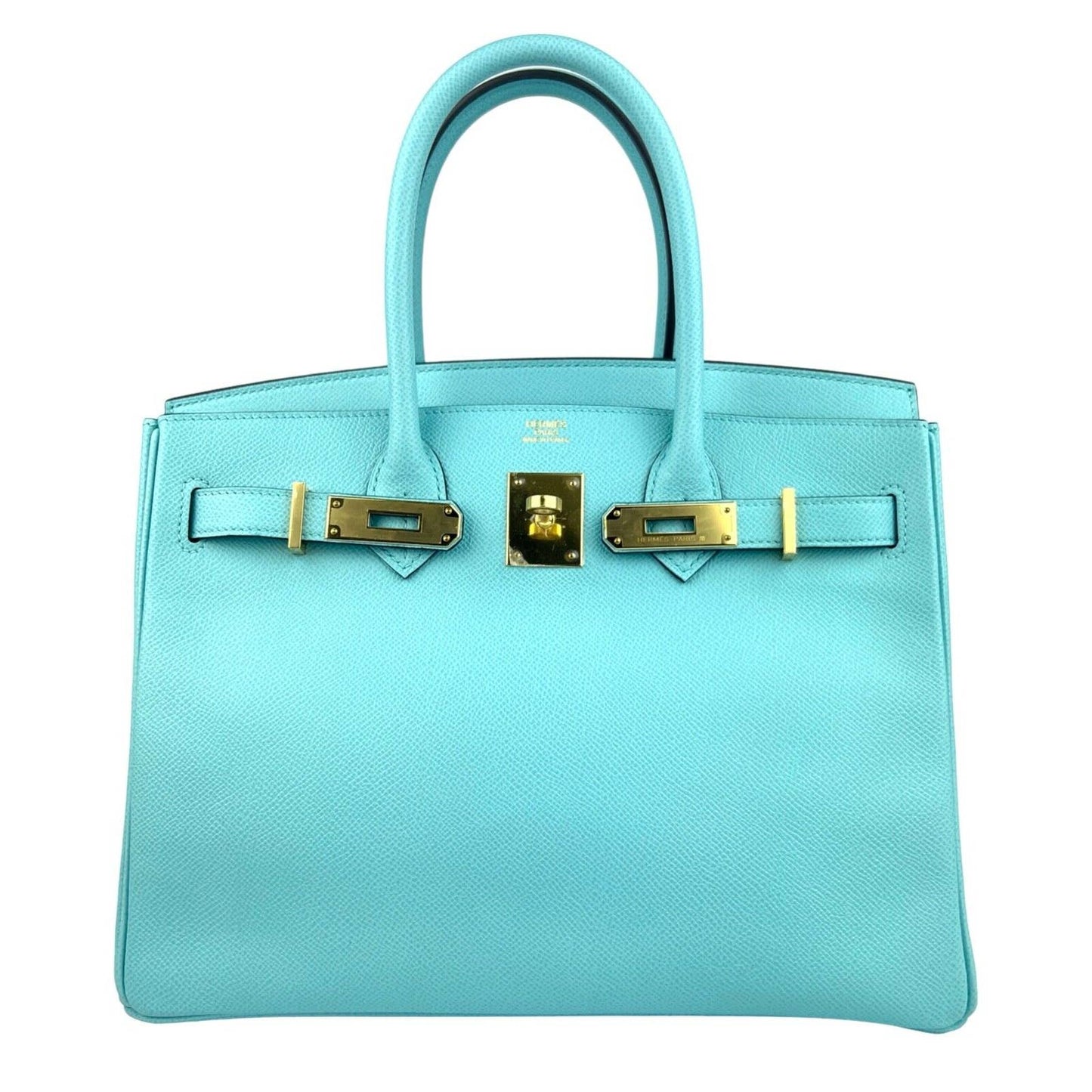 Hermes Birkin 30 Blue Atoll Tiffany Blue Epsom Leather Gold Hardware