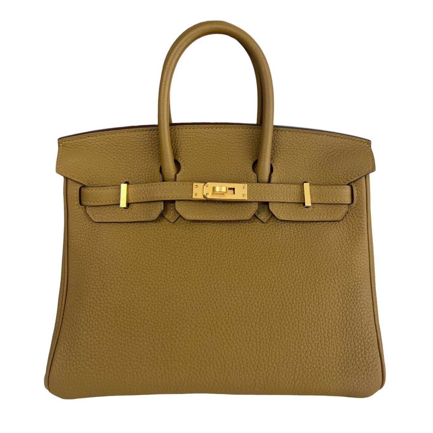 Hermes Birkin 25 Bronze Dore Togo Leather Gold Hardware Handbag