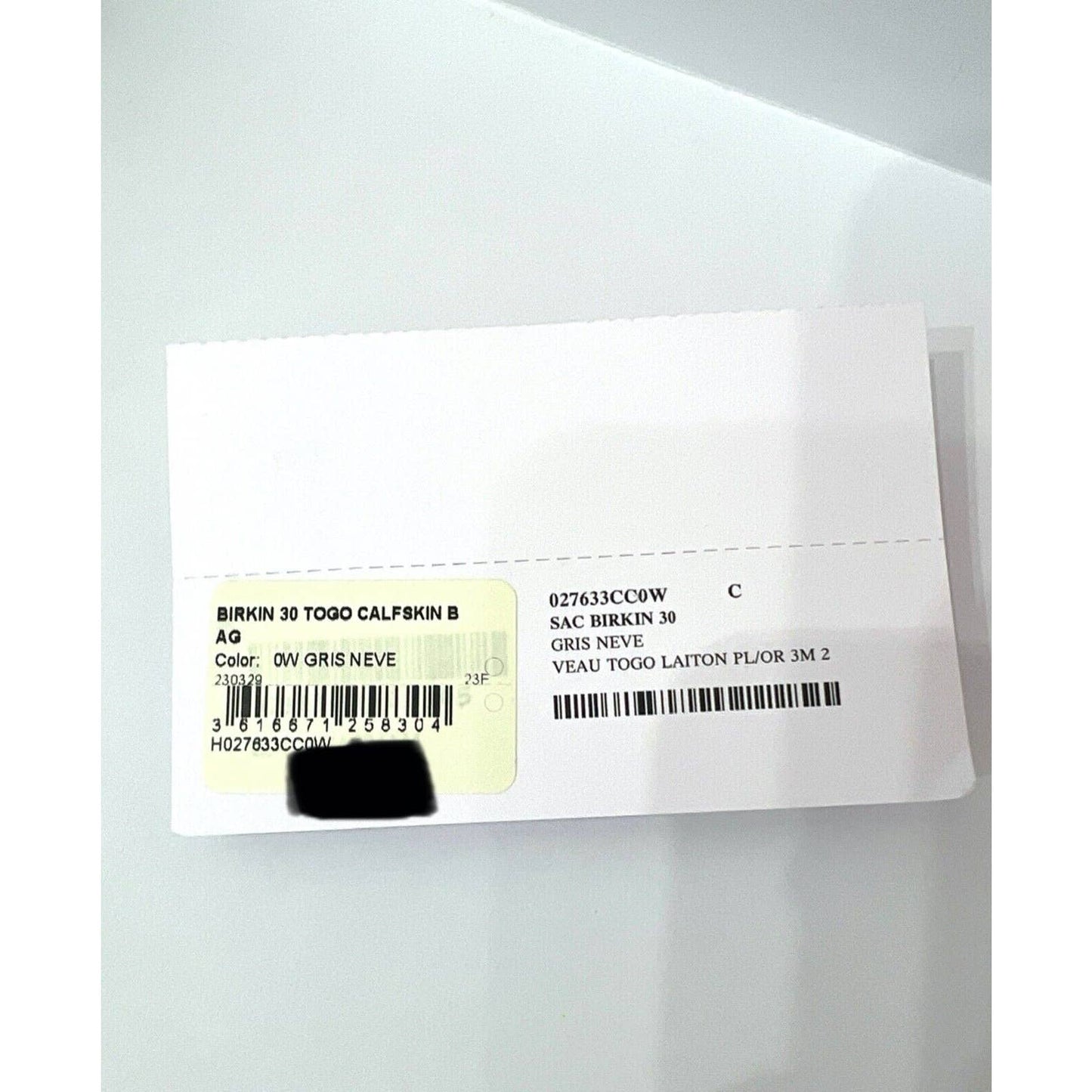 Hermes Birkin 30 Gris Neve Gray Grey Togo Leather Gold Hardware Handbag 2023