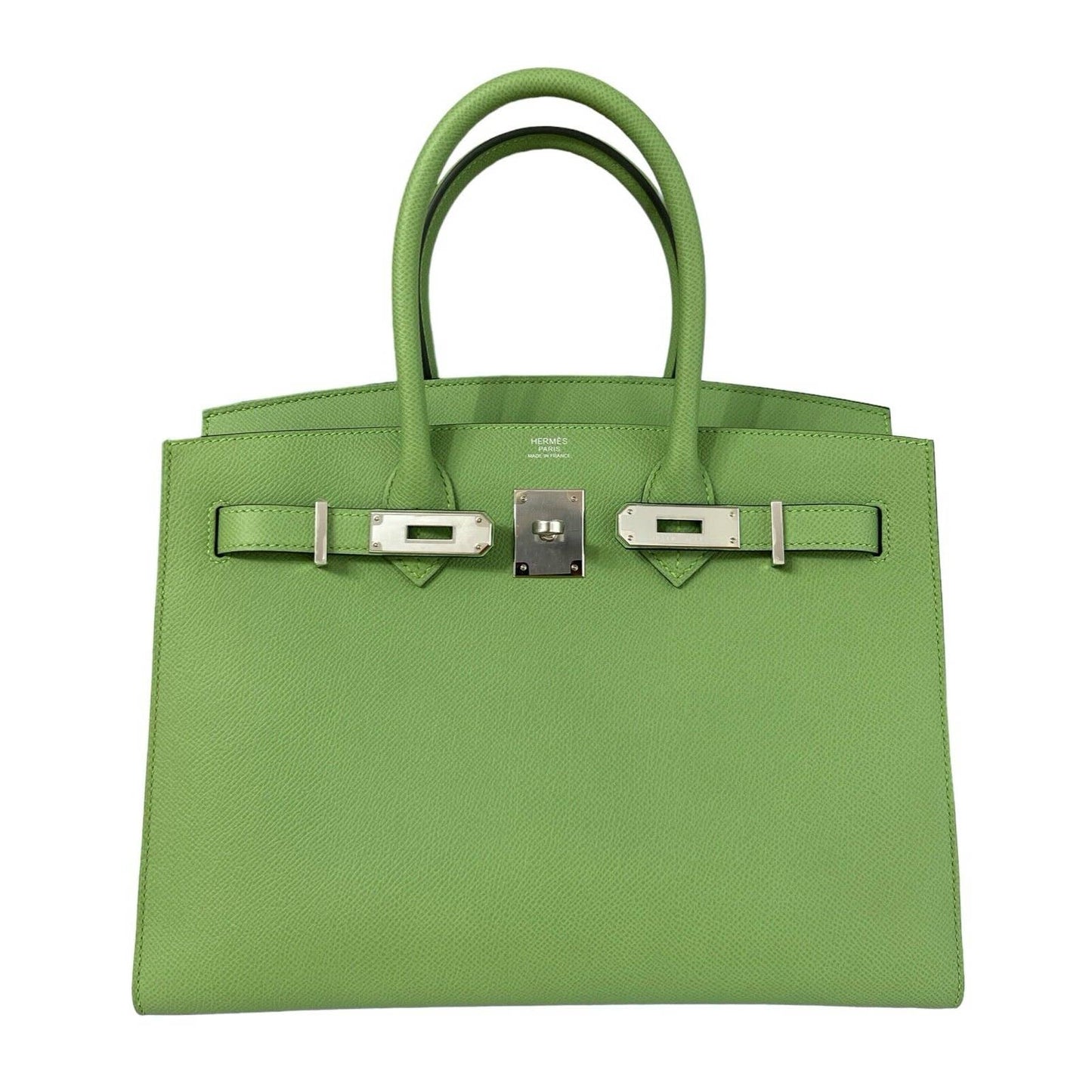 Hermes Birkin 30 Sellier Vert Criquet Green Epsom Leather Palladium Hardware