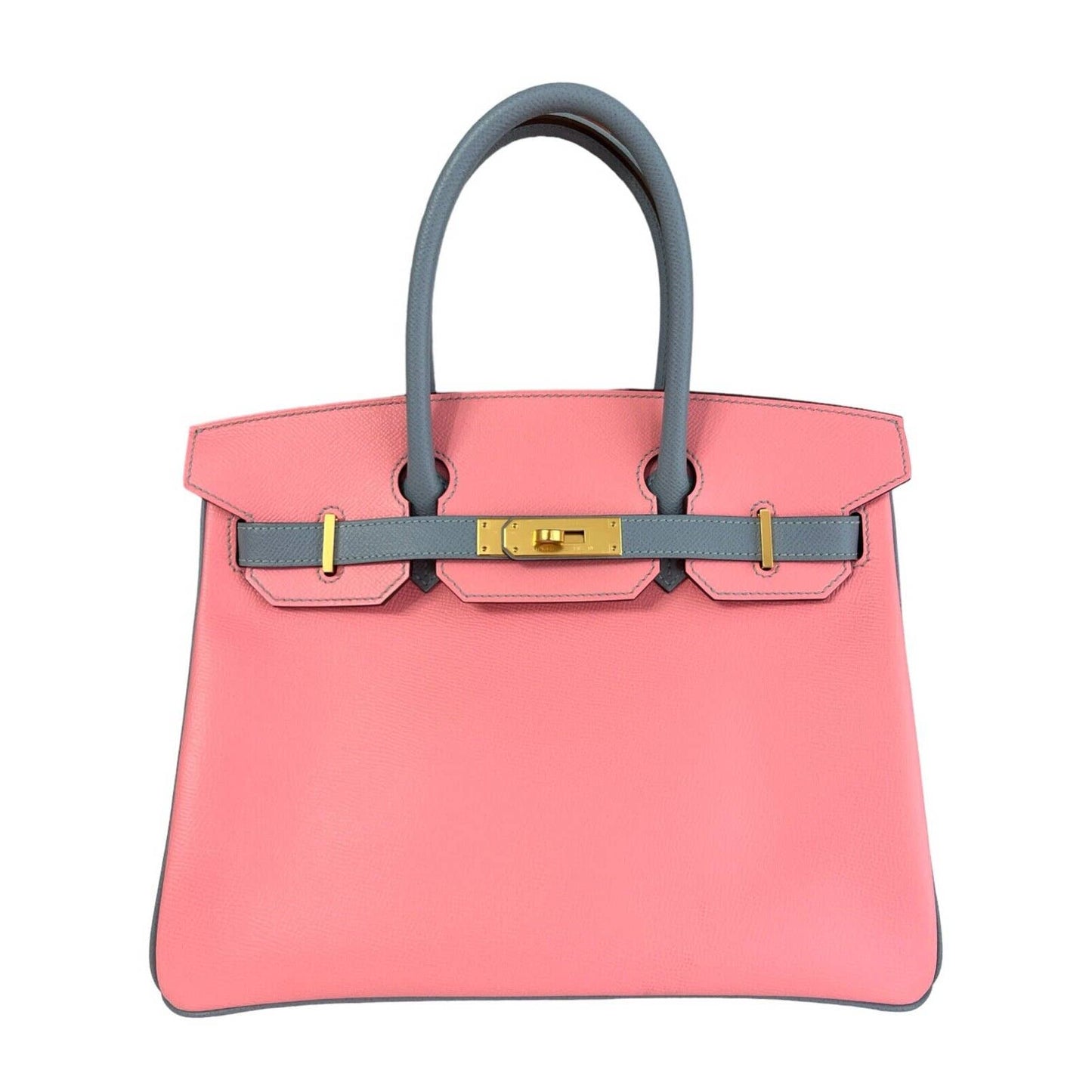 Hermes Birkin 30 Special Order Pink Rose Confetti Blue Glacier Gold Hardware