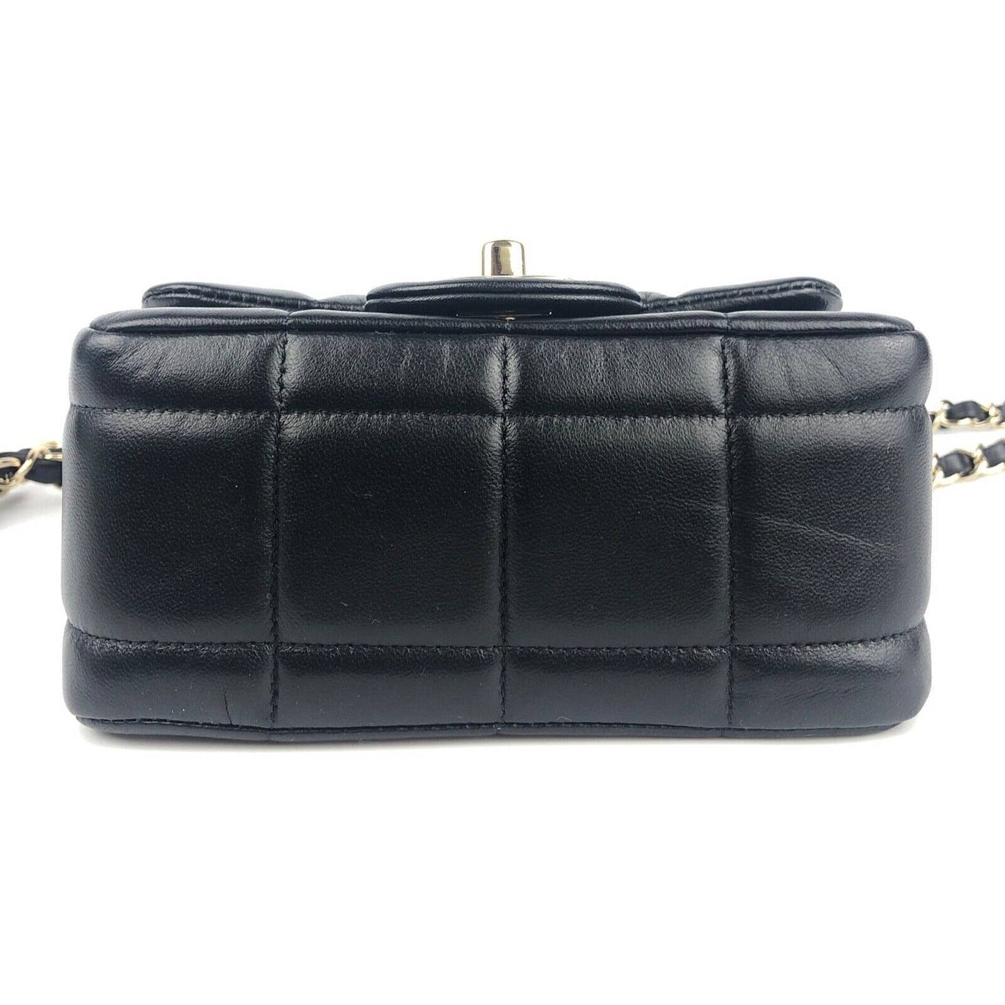 CHANEL 23C Mini Flap Chain Cube Black Bag Gold Hardware NEW