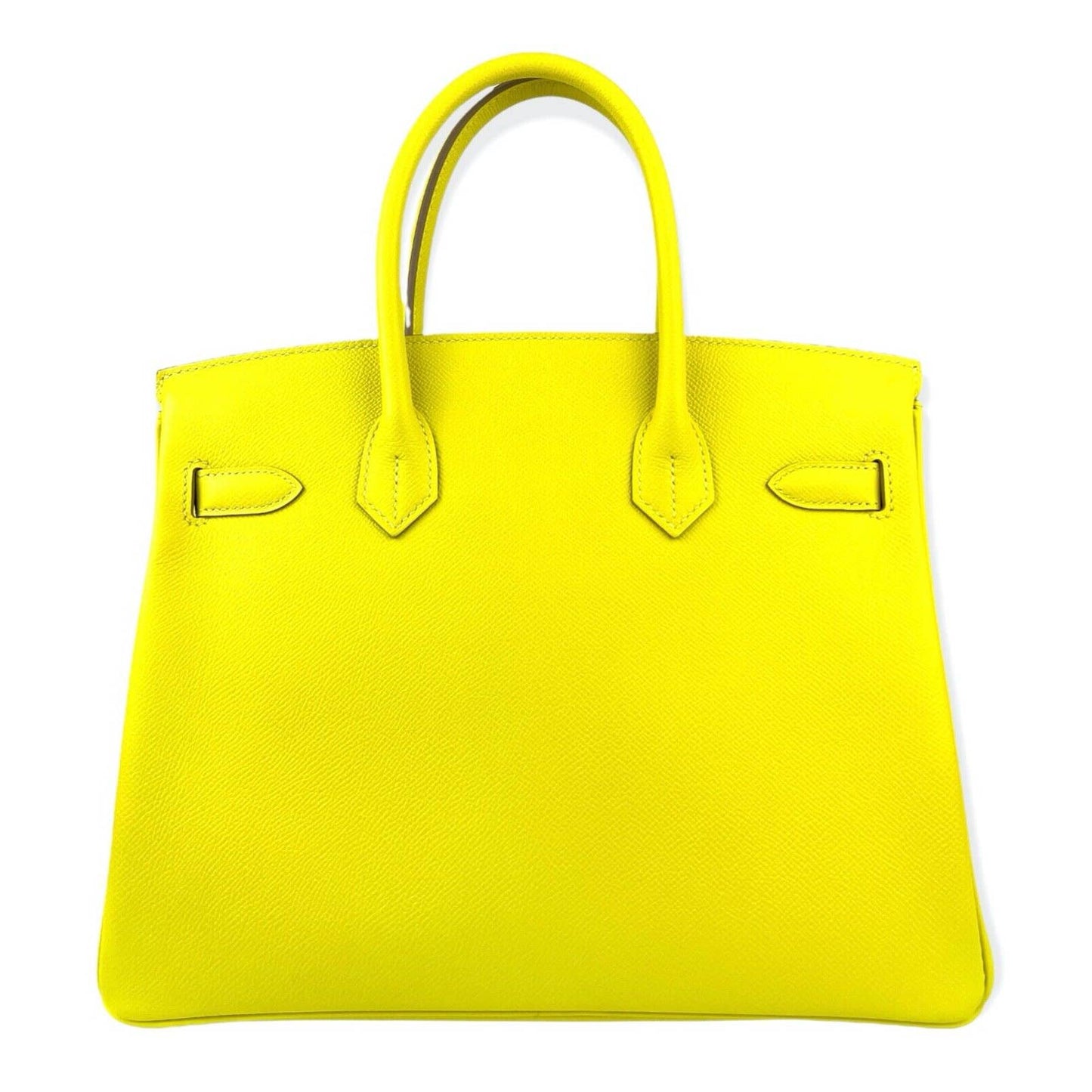 Hermes Birkin 30 Lime Yellow Epsom Leather Gold Hardware Bag Handbag