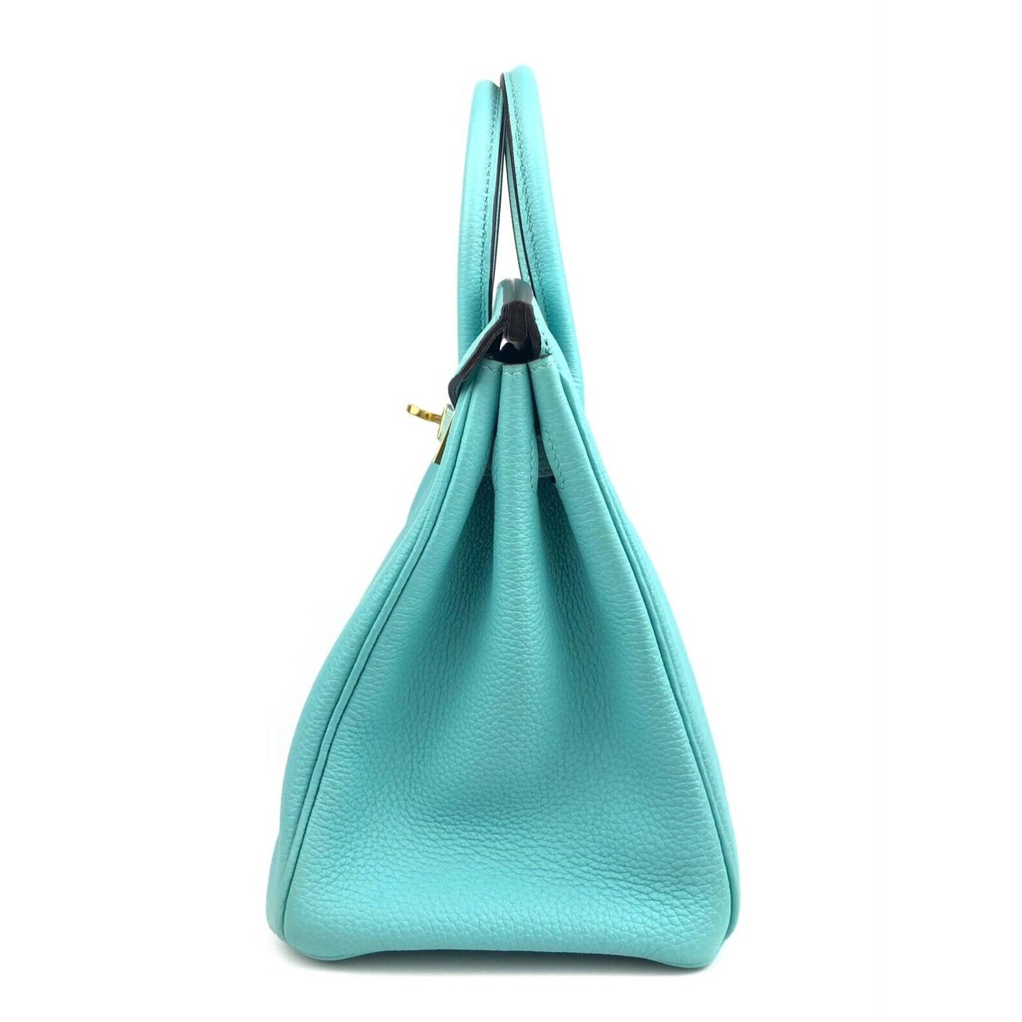 Hermes Birkin 25 Blue Atoll Tiffany Blue Togo Leather Gold Hardware Handbag Bag