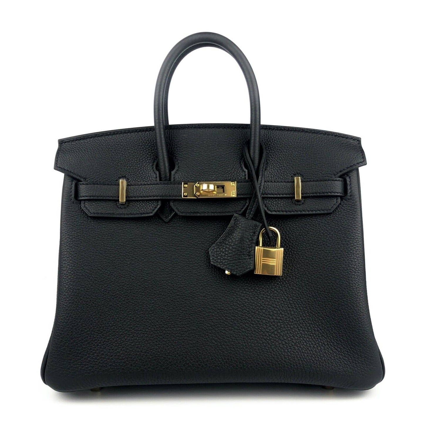 Hermes Birkin 25 Black Noir Togo Leather Gold Hardware B Stamp 2023