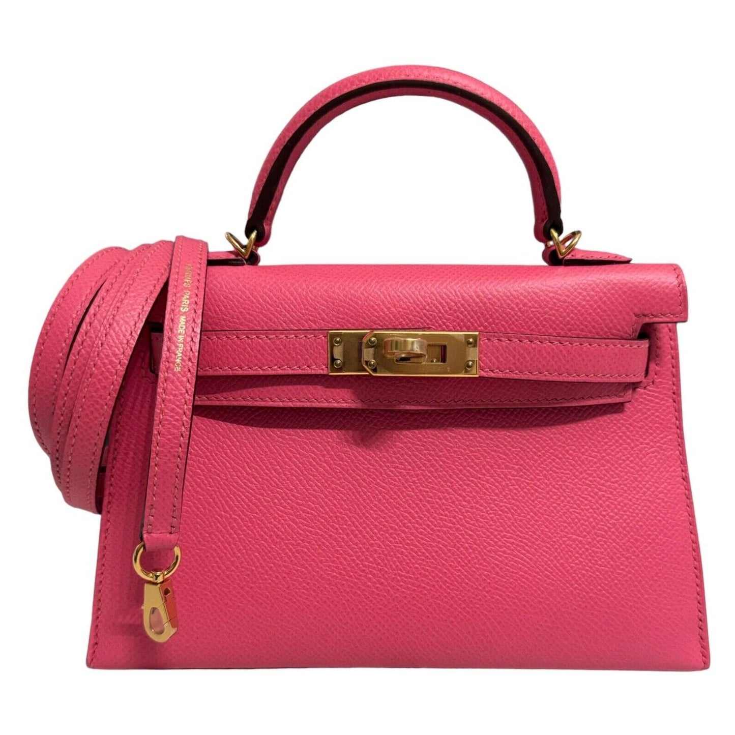 Hermes Kelly Mini 20 Rose Azalea Azalea Pink Epsom Leather Gold Hardware