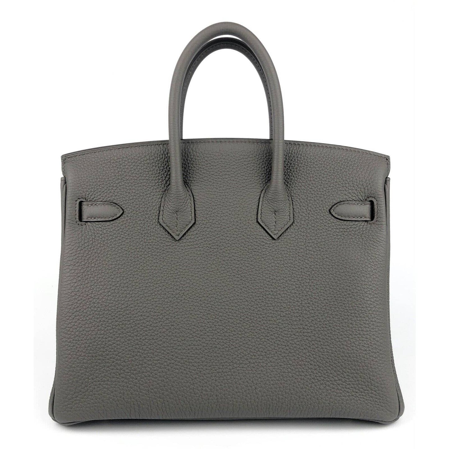 Hermes Birkin 25 Etain Gray Brown Grey Togo Leather Rose Gold Hardware Handbag