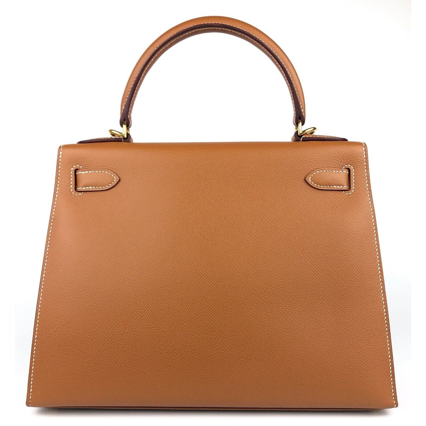 Hermes Kelly 28 Sellier Gold Tan Camel Epsom Leather Gold Hardware Bag