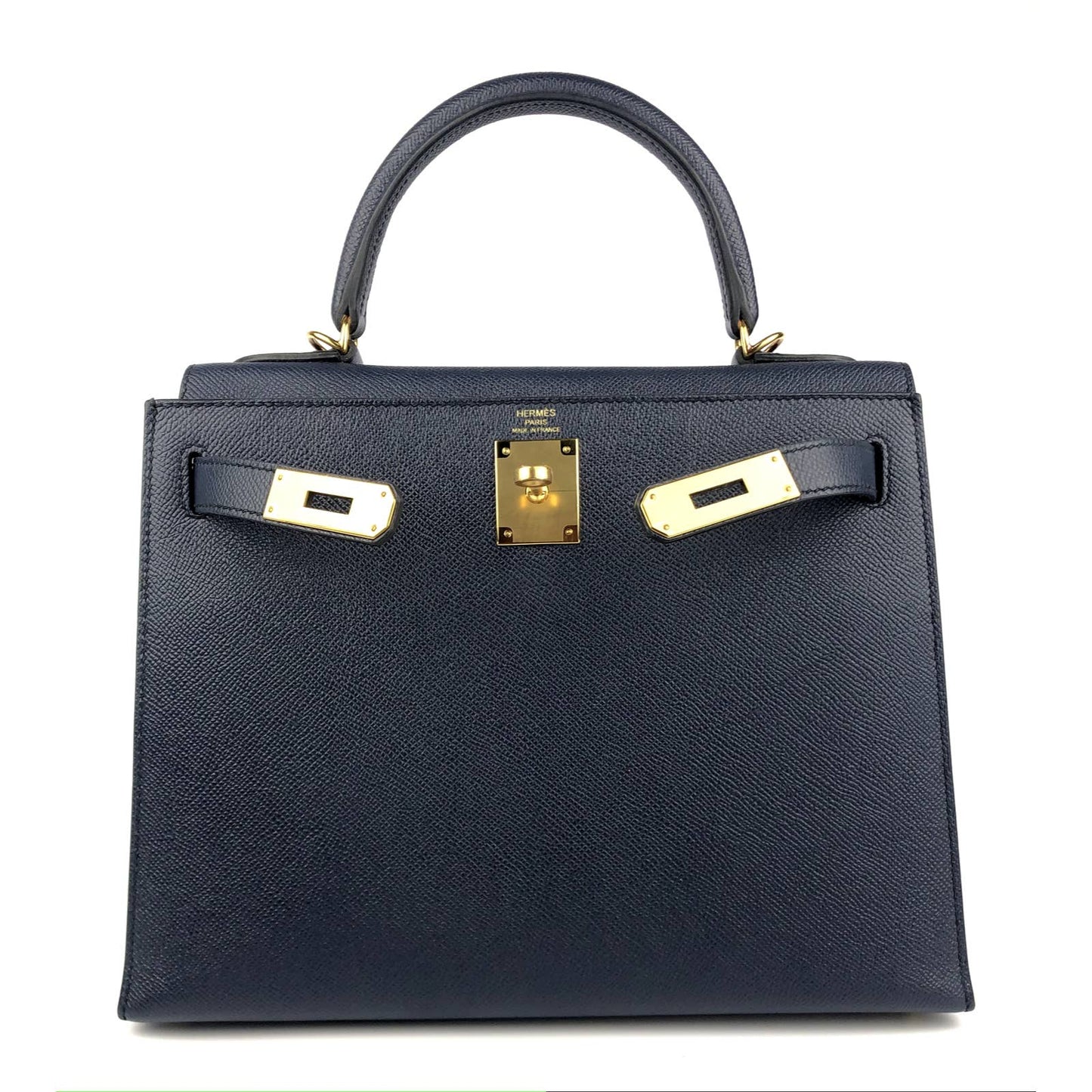 Hermes Kelly 28 Sellier Blue Indigo Epsom Leather Gold Hardware Bag 2021