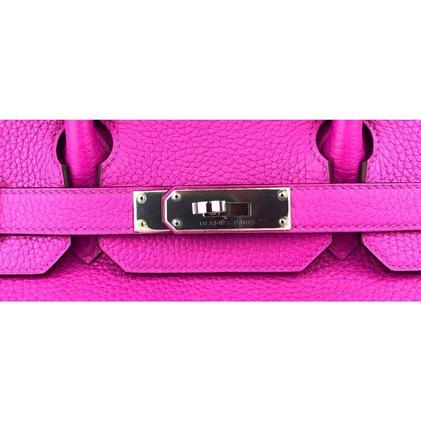 Hermes Birkin 30 Magnolia Pink Purple Leather Bag Handbag Palladium Hardware