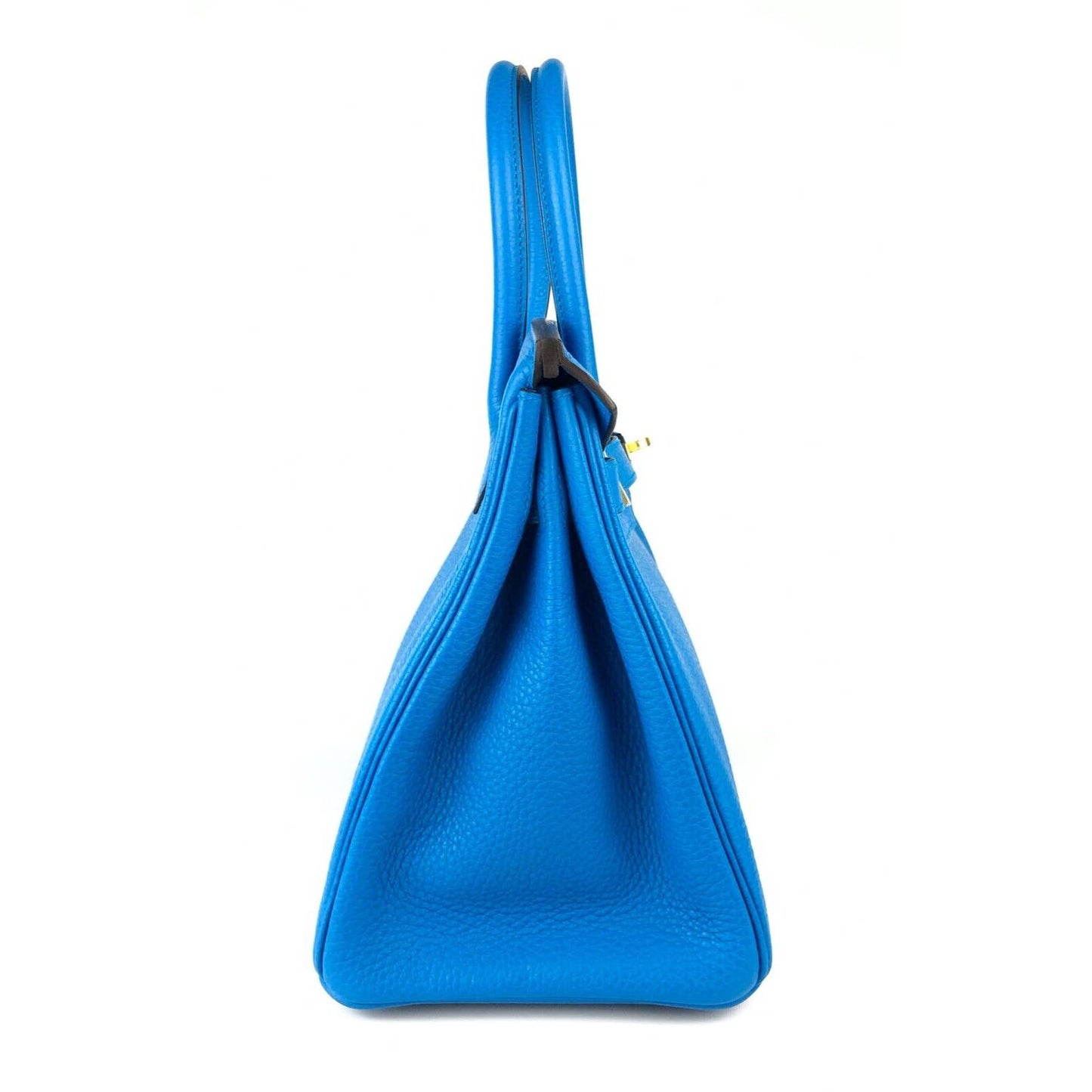 Hermes Birkin 30 Blue Zanzibar Togo Leather Bag Gold Hardware