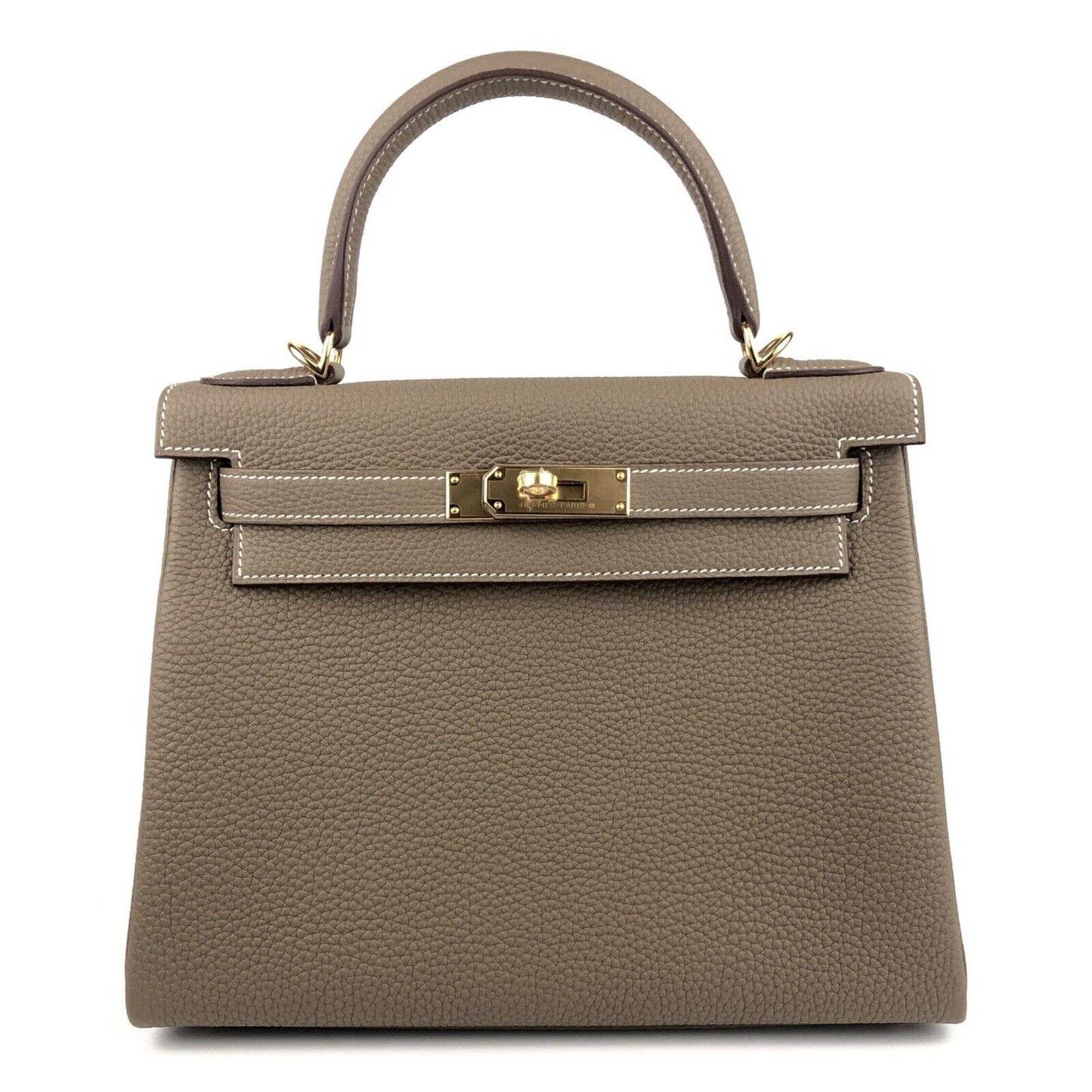 Hermes Kelly 28 Etoupe Gray Grey Togo Leather Gold Hardware NEW