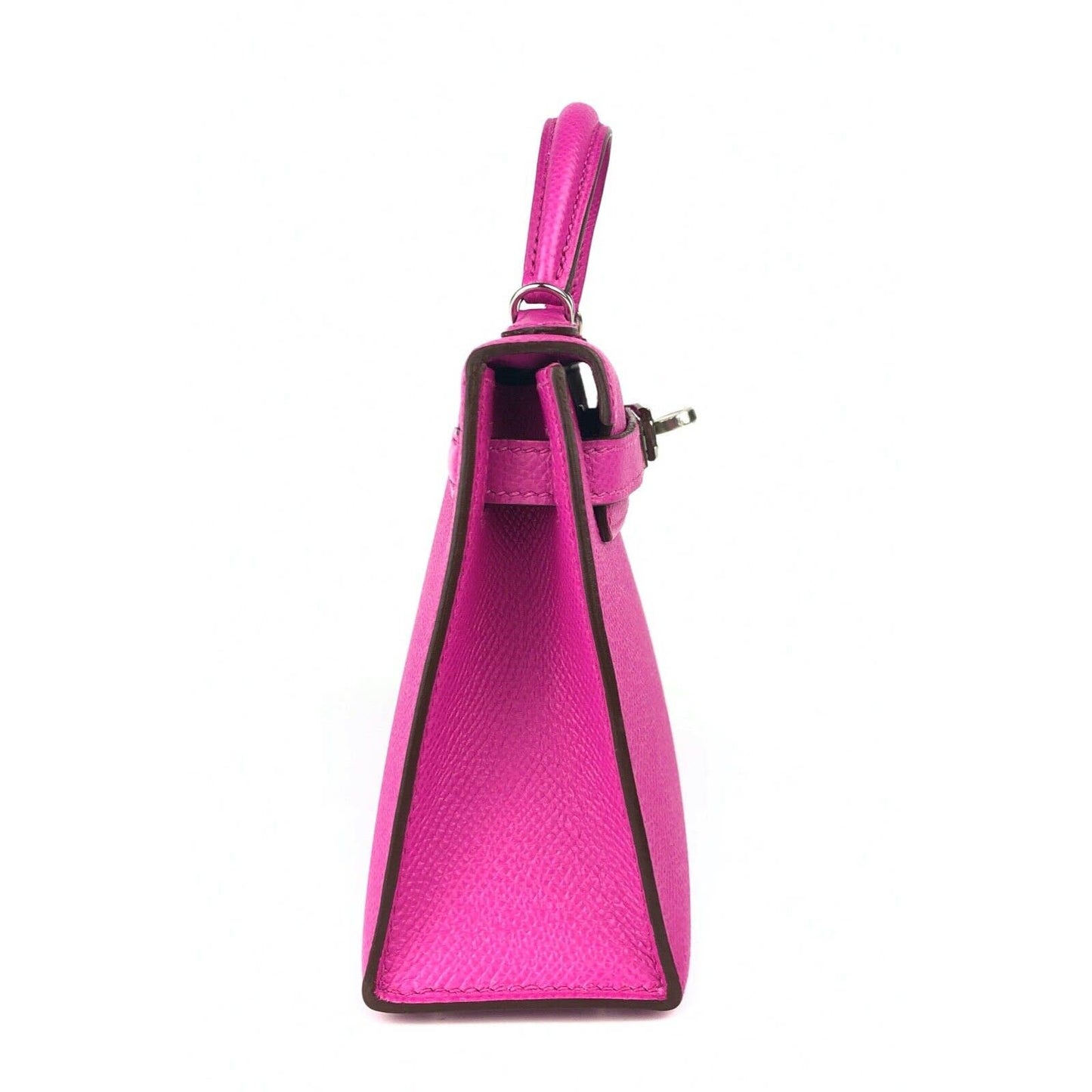 Hermes Kelly Mini 20 Magnolia Pink Purple Epsom Leather Palladium Hardware