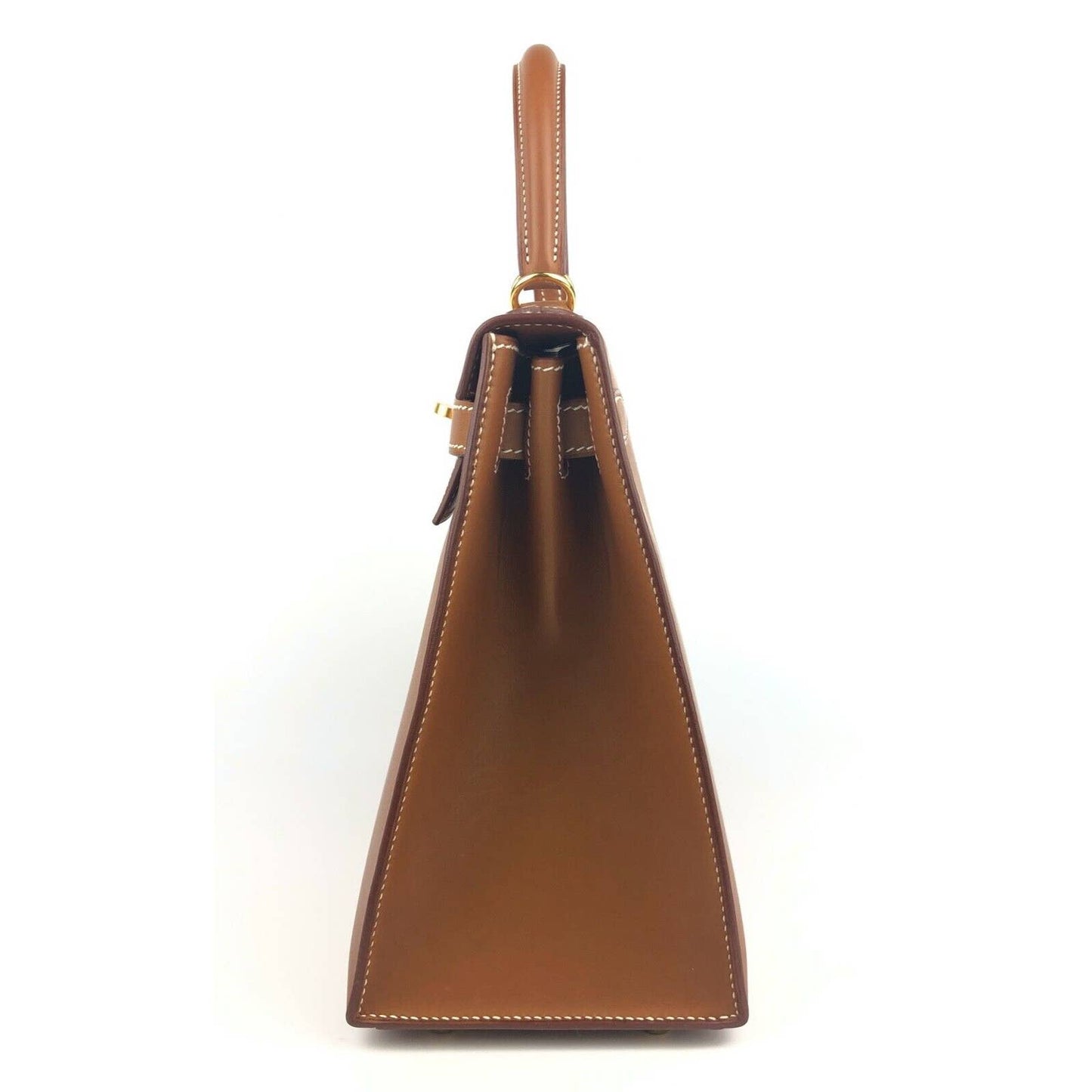 Hermes Kelly 28 Sellier Barenia Fauve Tan Leather Gold Hardware